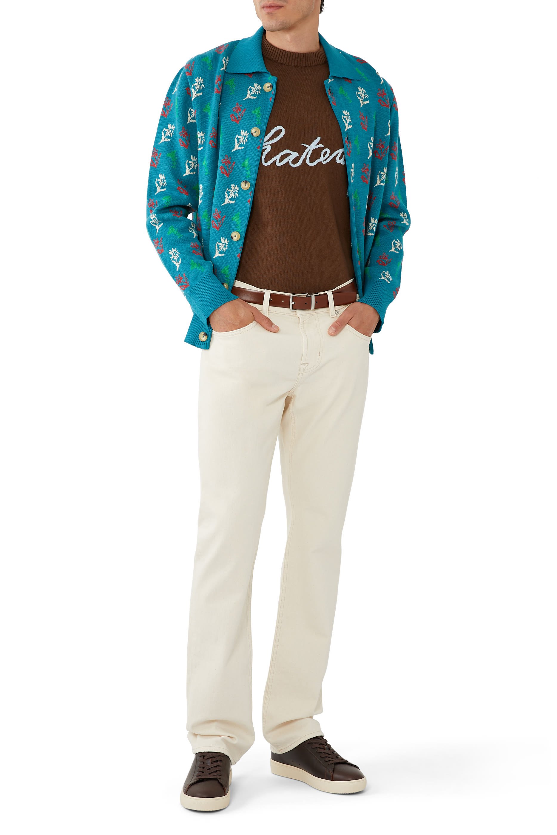 كارديجان بولو الفين بنقشة زهور