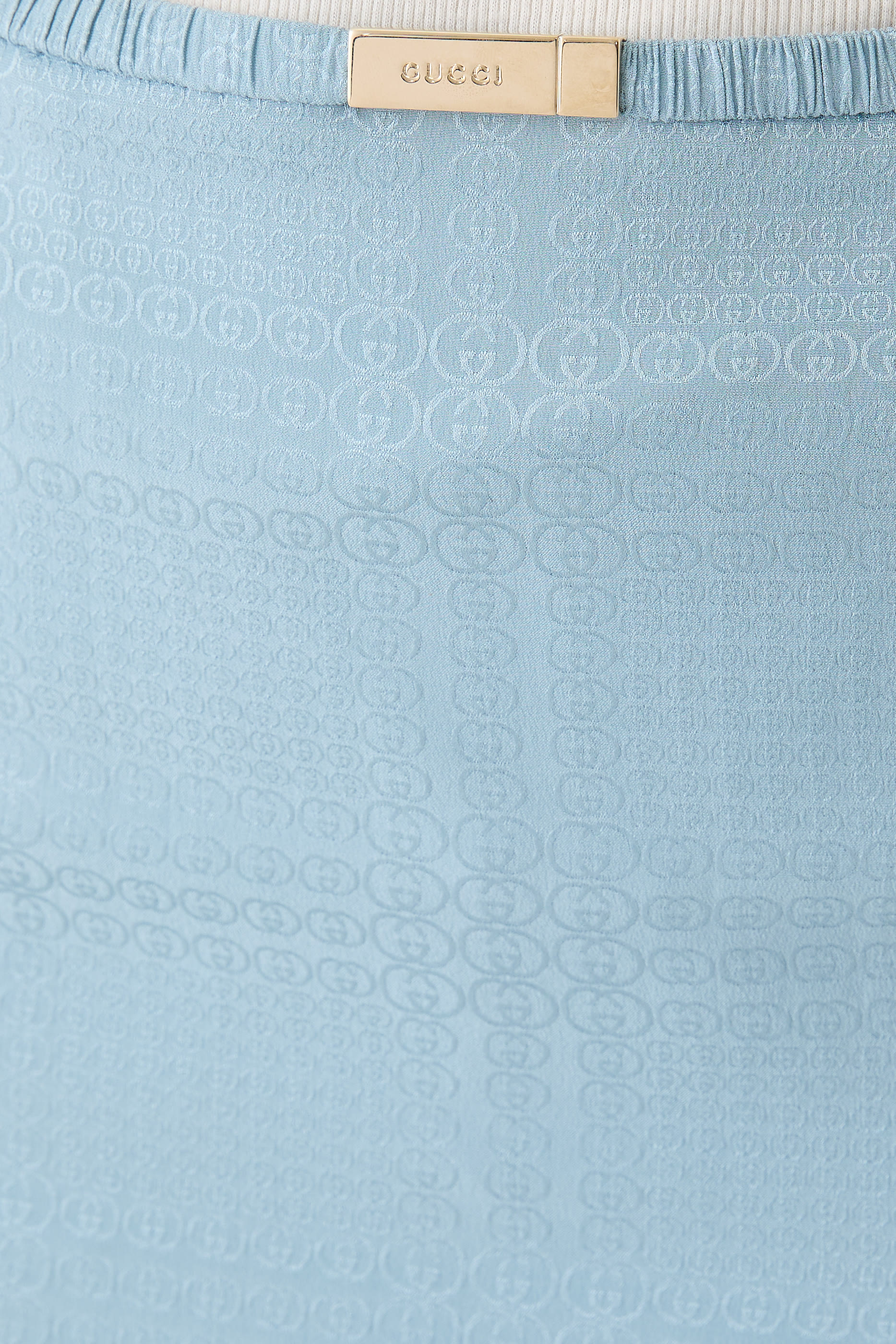 تنورة بشعار الماركة متداخل حرير جاكار