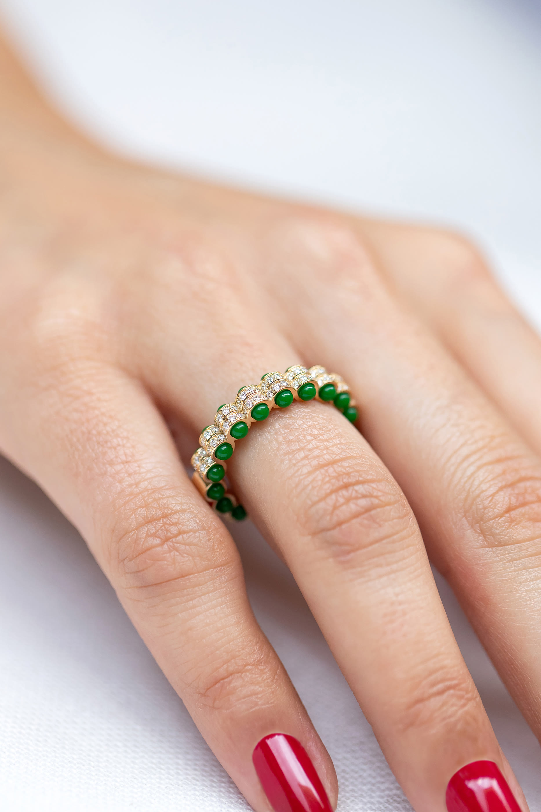 The Chlorine Ring, 18k Yellow Gold & Diamonds, Enamel