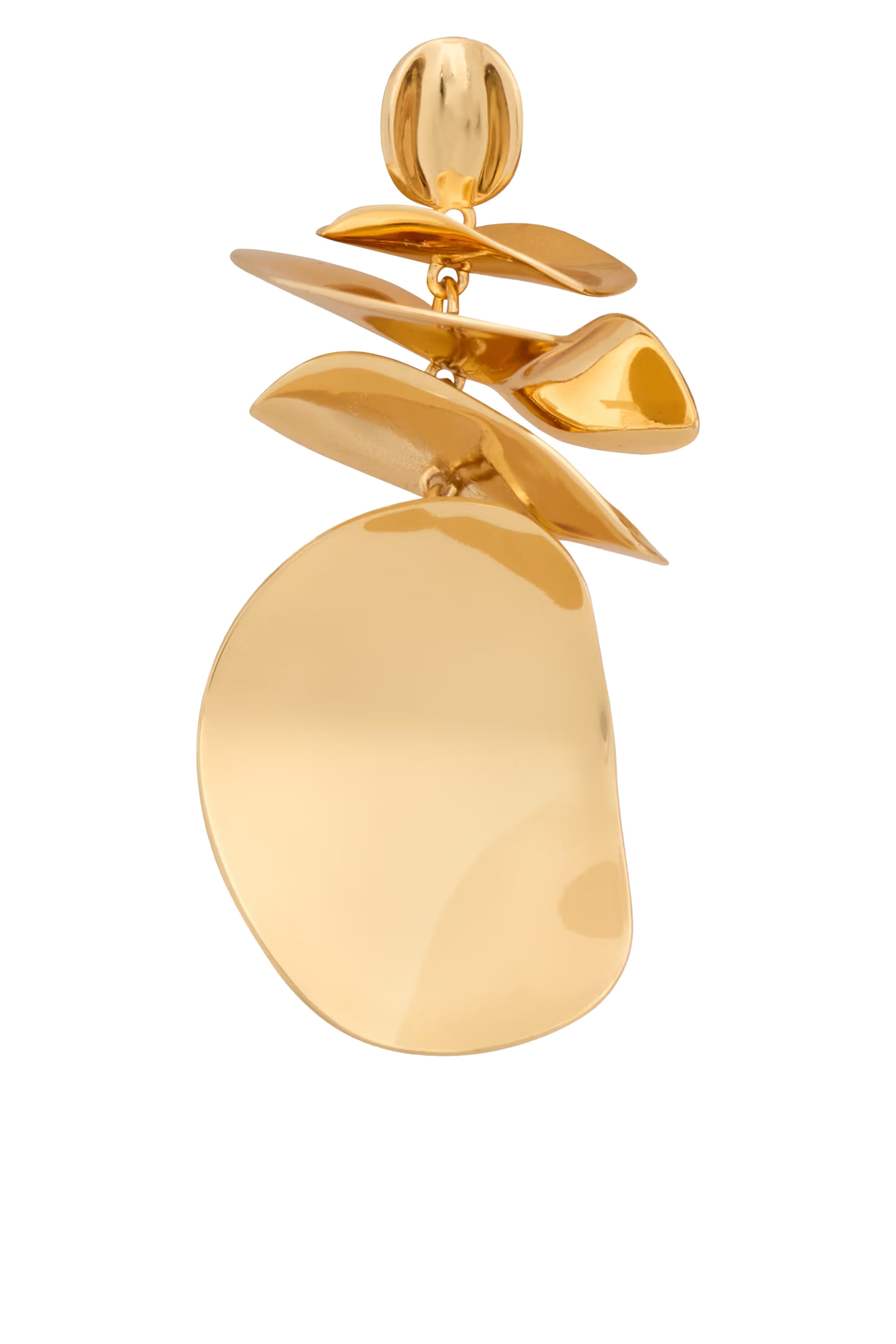 أقراط سناك تايم ستايتمنت مزينة بأحجار زركونيا مكعبة، معدن مطلي ومشابك تيتانيوم