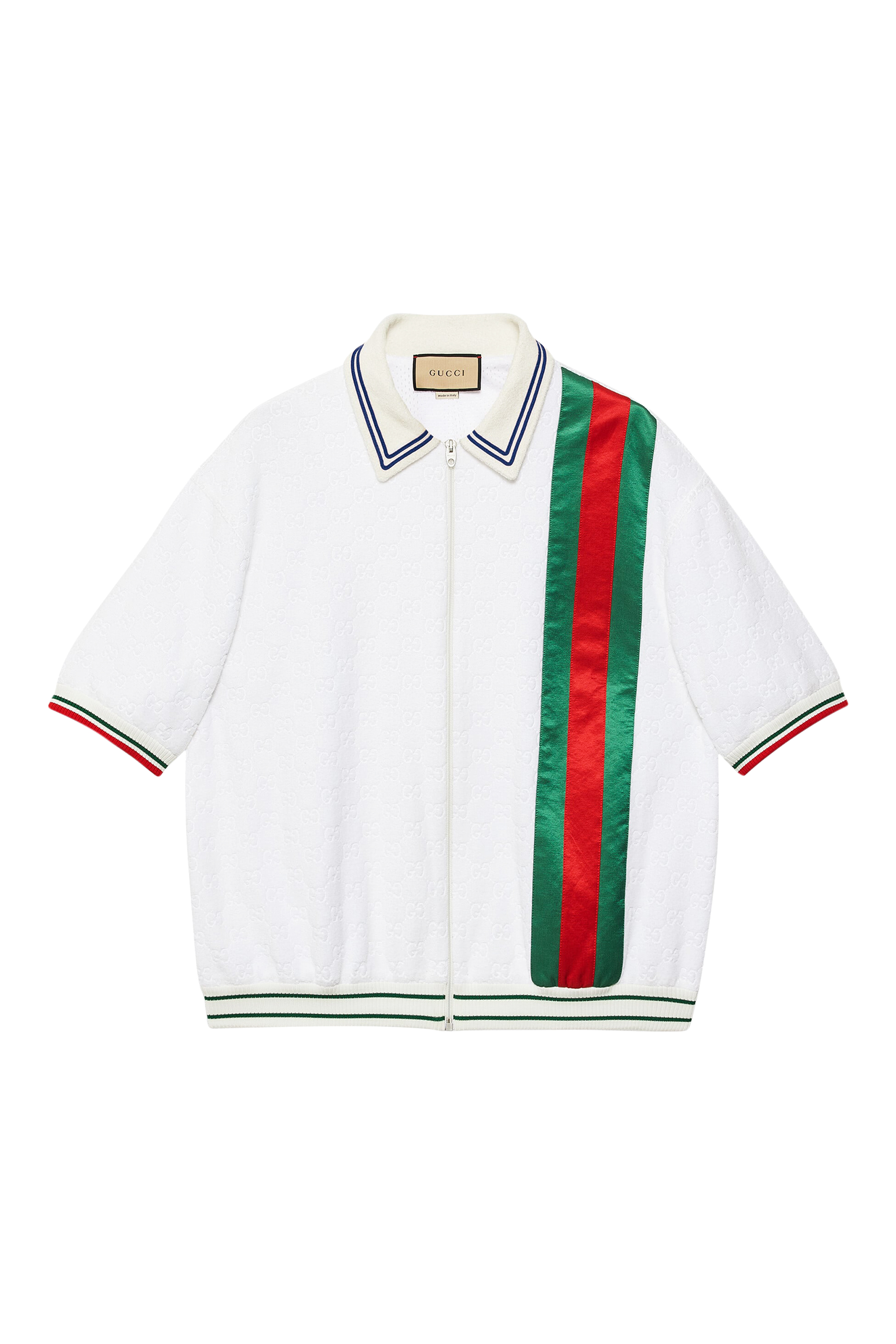 قميص بولو بشريط ويأبيض