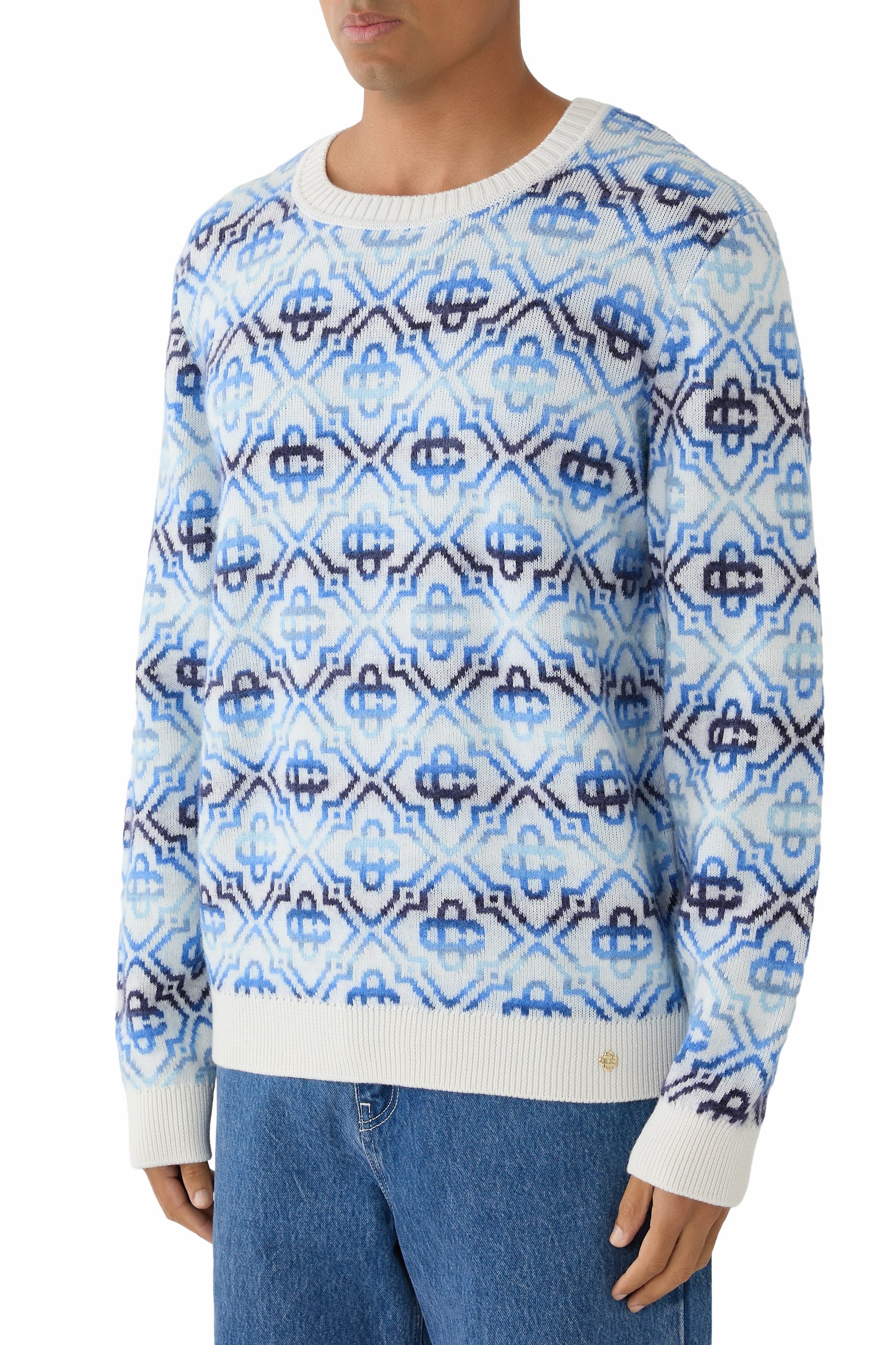 كنزة سبيس داي بياقة ضيقة وطبعة حروف شعار الماركة 