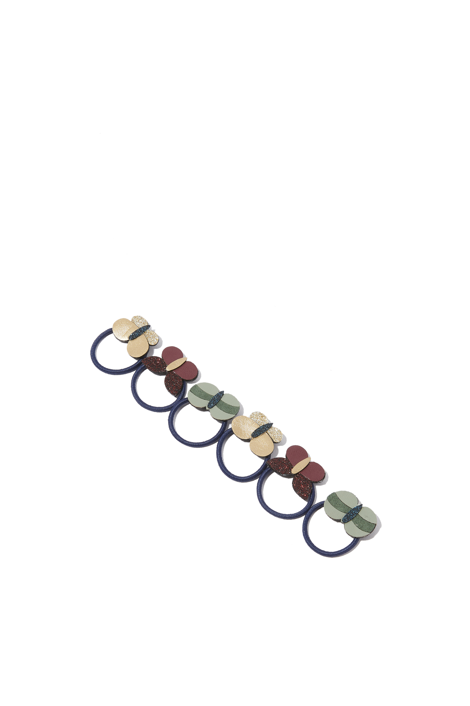 طقم أربطة شعر بوني للأطفال بتصميم فراشة، 6 قطع