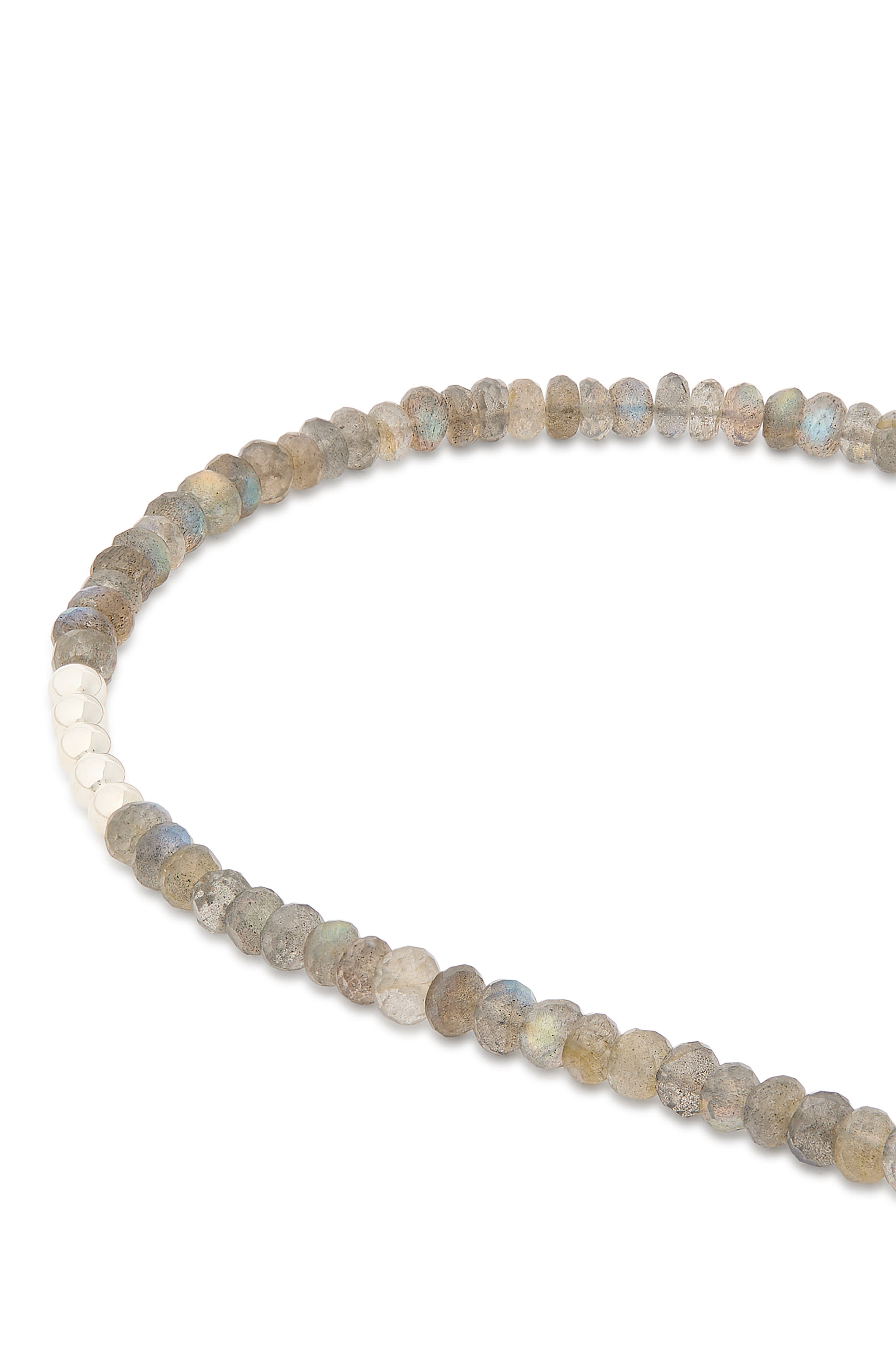 قلادة بتصميم ثعبان مزينة بخرز مرصعة بعقيق أخضر، لابرادوريت وماس، فضة إسترلينية وذهب أصفر عيار 18