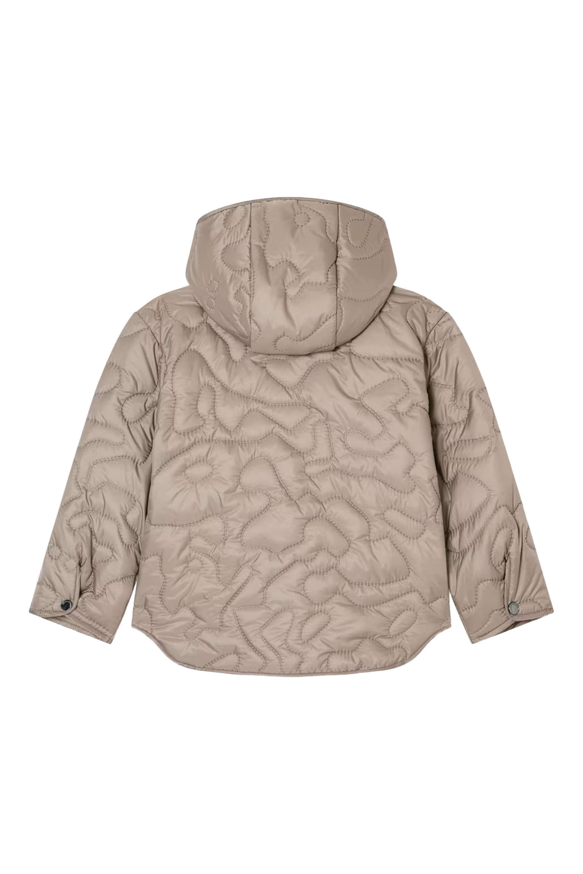 جاكيت مبطن بغطاء رأس وحياكة مموجة للأطفال