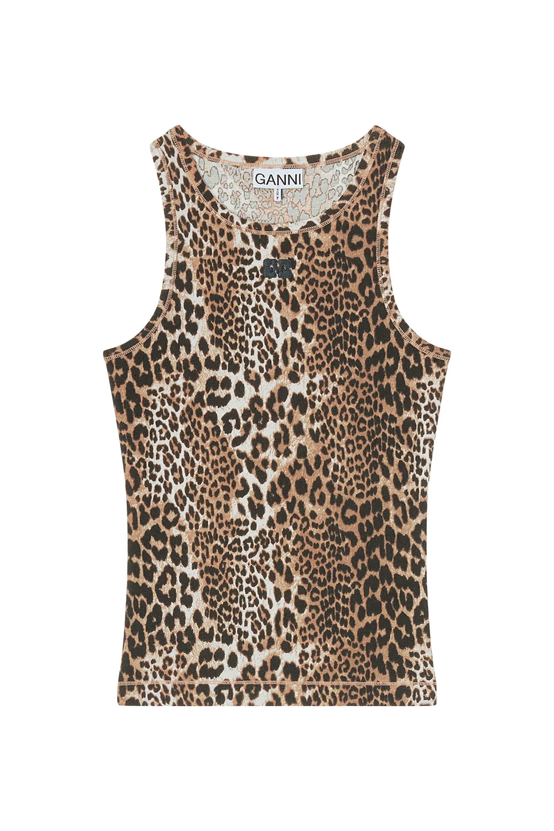 بلوزة مضلع بلا أكمام قطن ناعم 