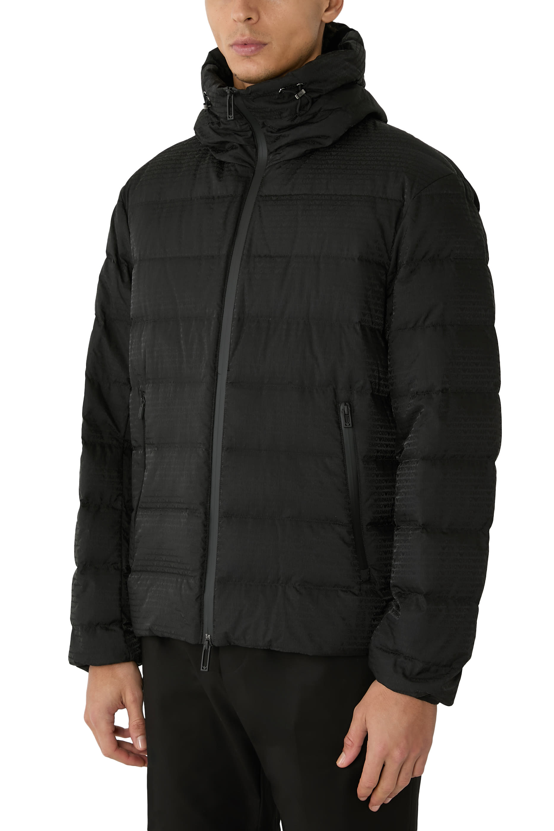 Hooded Quilted Nylon Down Jacket