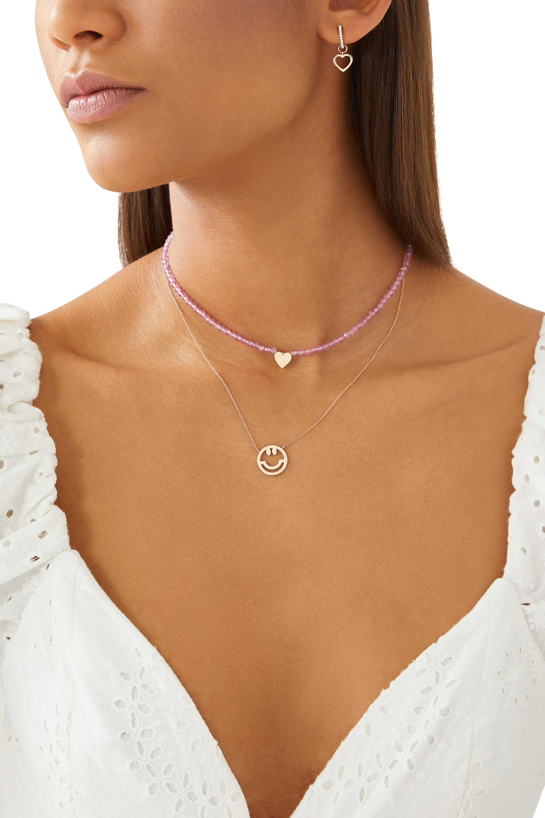 قلادة هاف اي نايس داي ذهب وردي