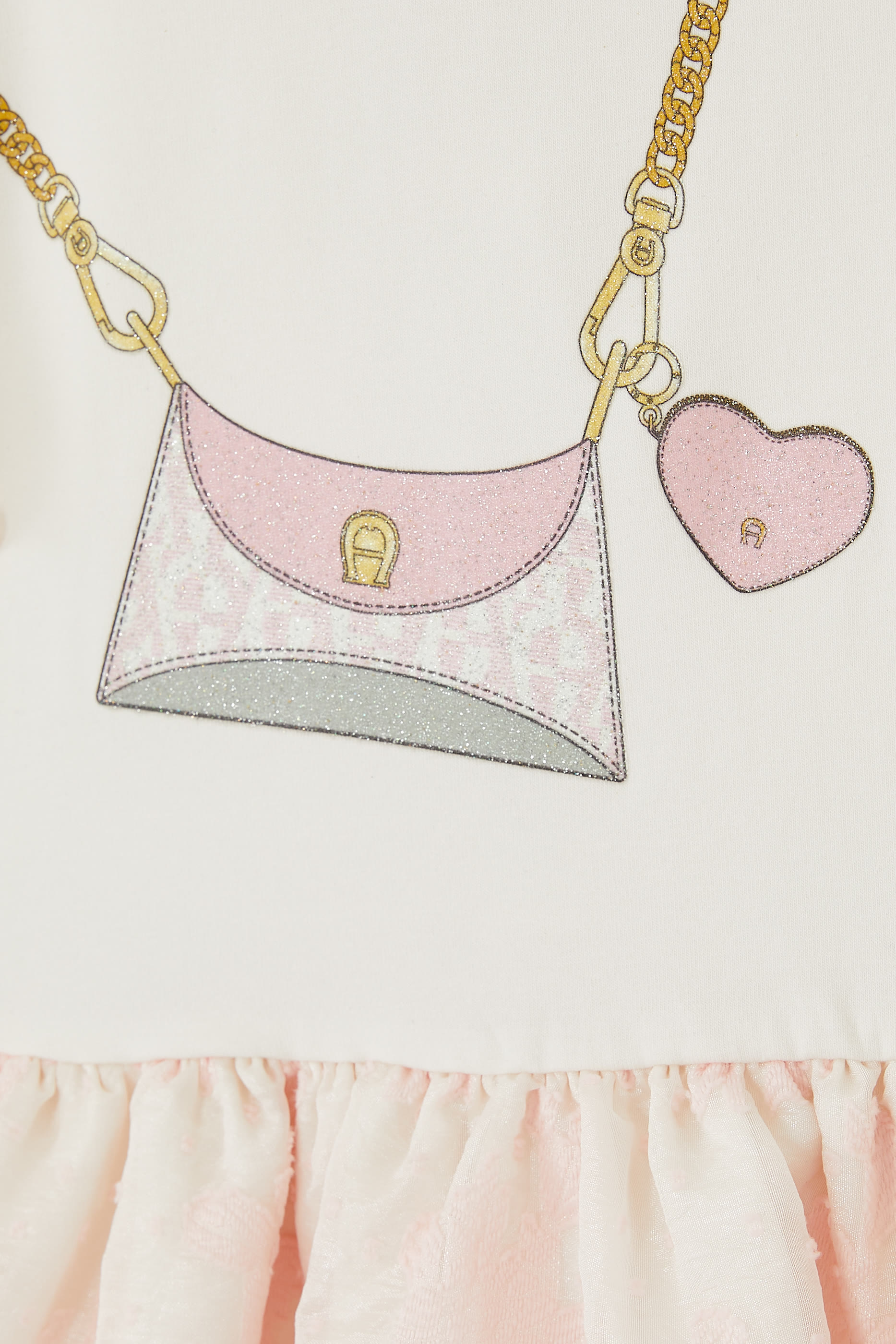 فستان للأطفال بكشكش وطبعة محفظة