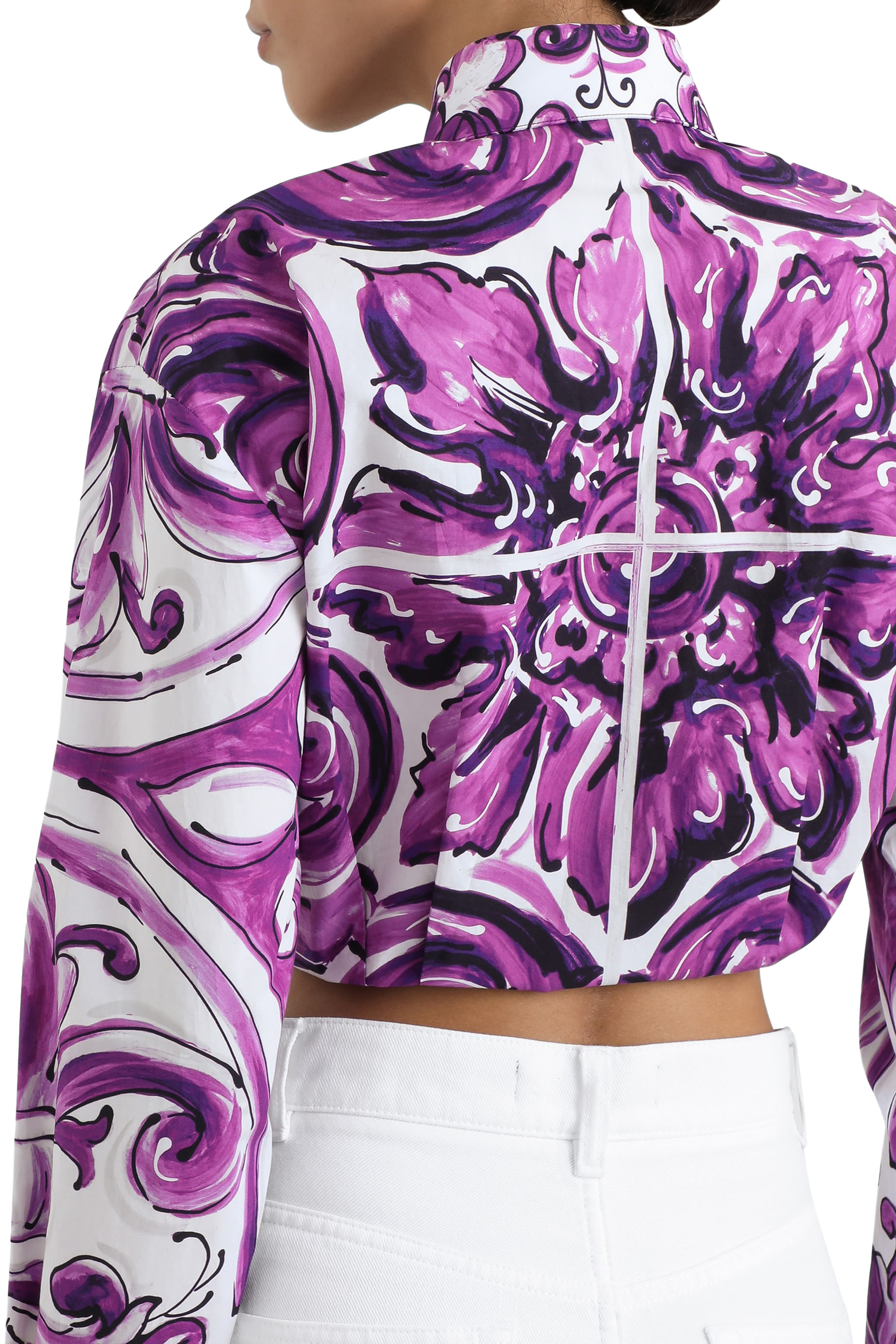 قميص بنقشة مايولكا بوبلين