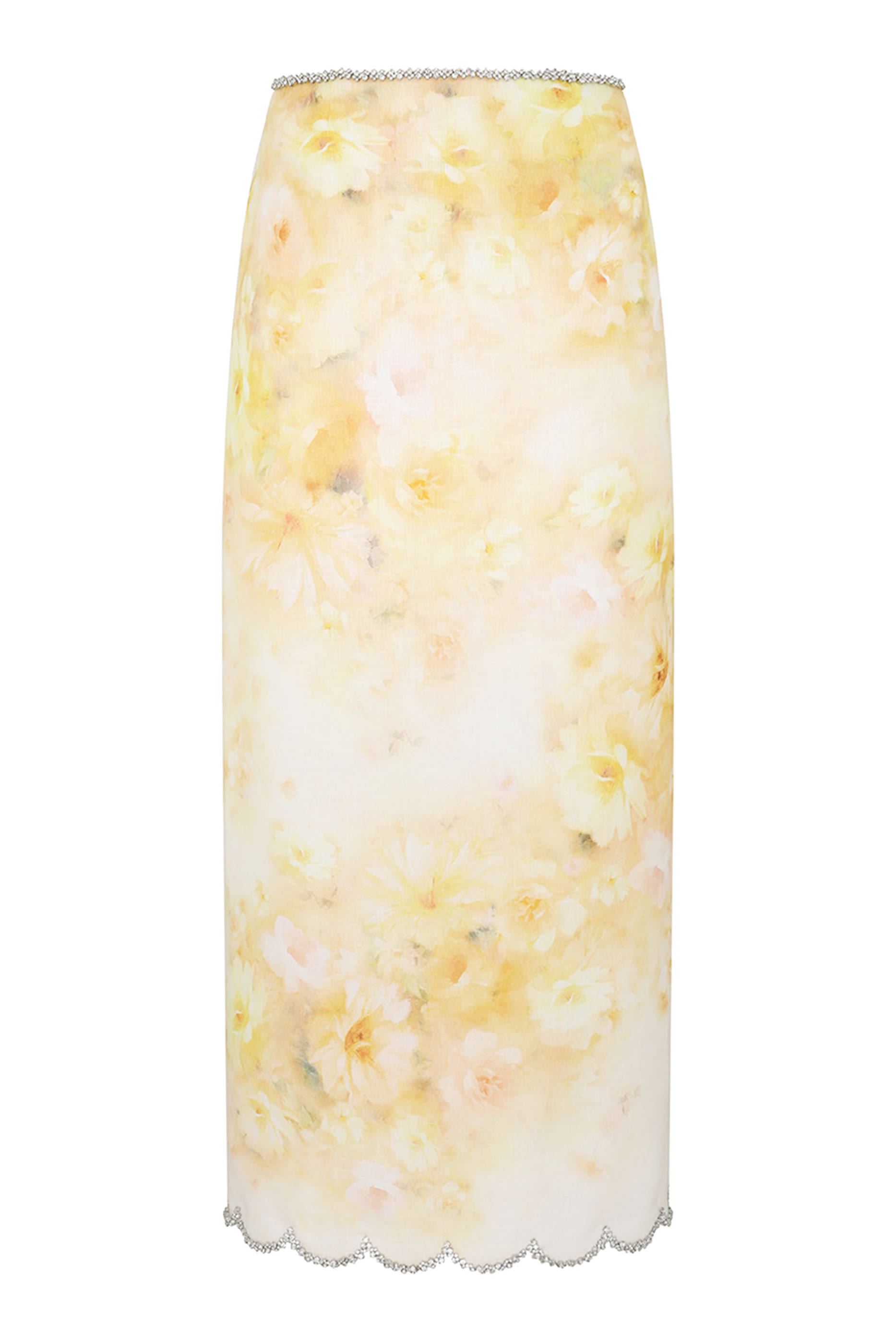 تنورة كراش متوسطة الطول بحافة صدفية