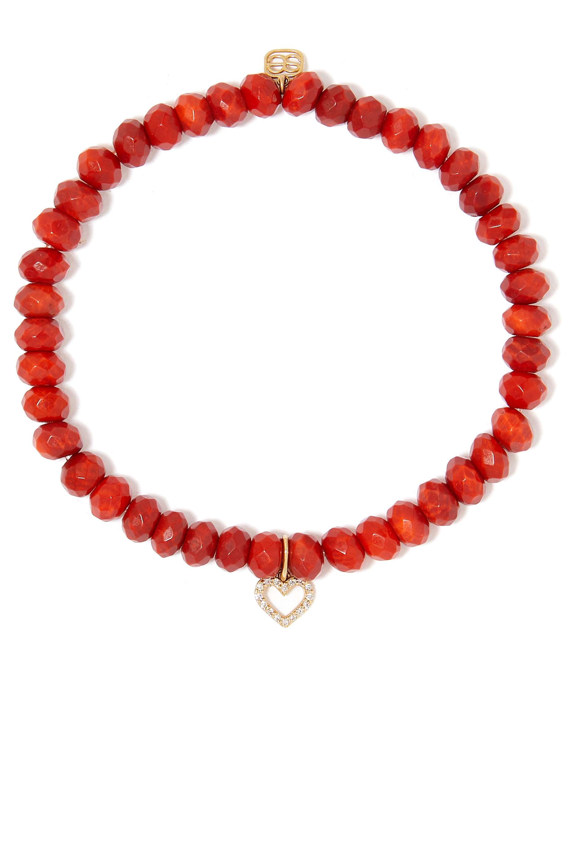 سوار خرز بحلية على شكل قلب مفتوح ذهب أصفر عيار 14