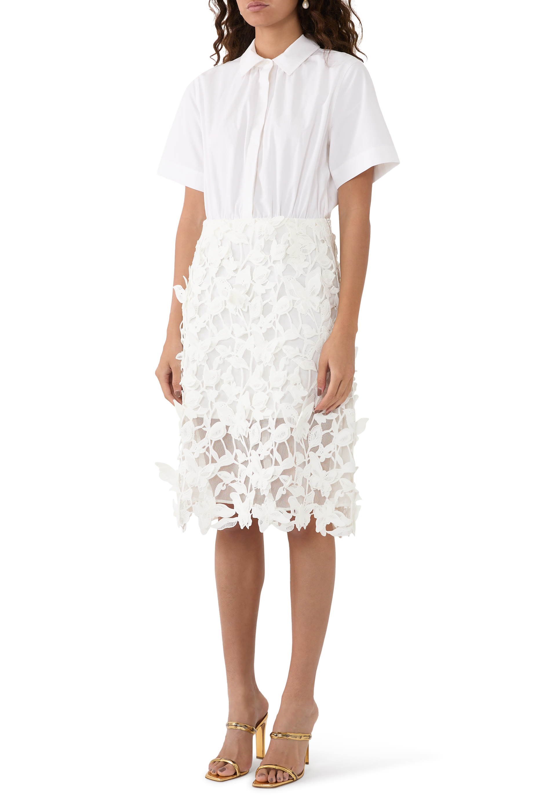 فستان كوليت متوسط الطول بجزء بارز الملمس