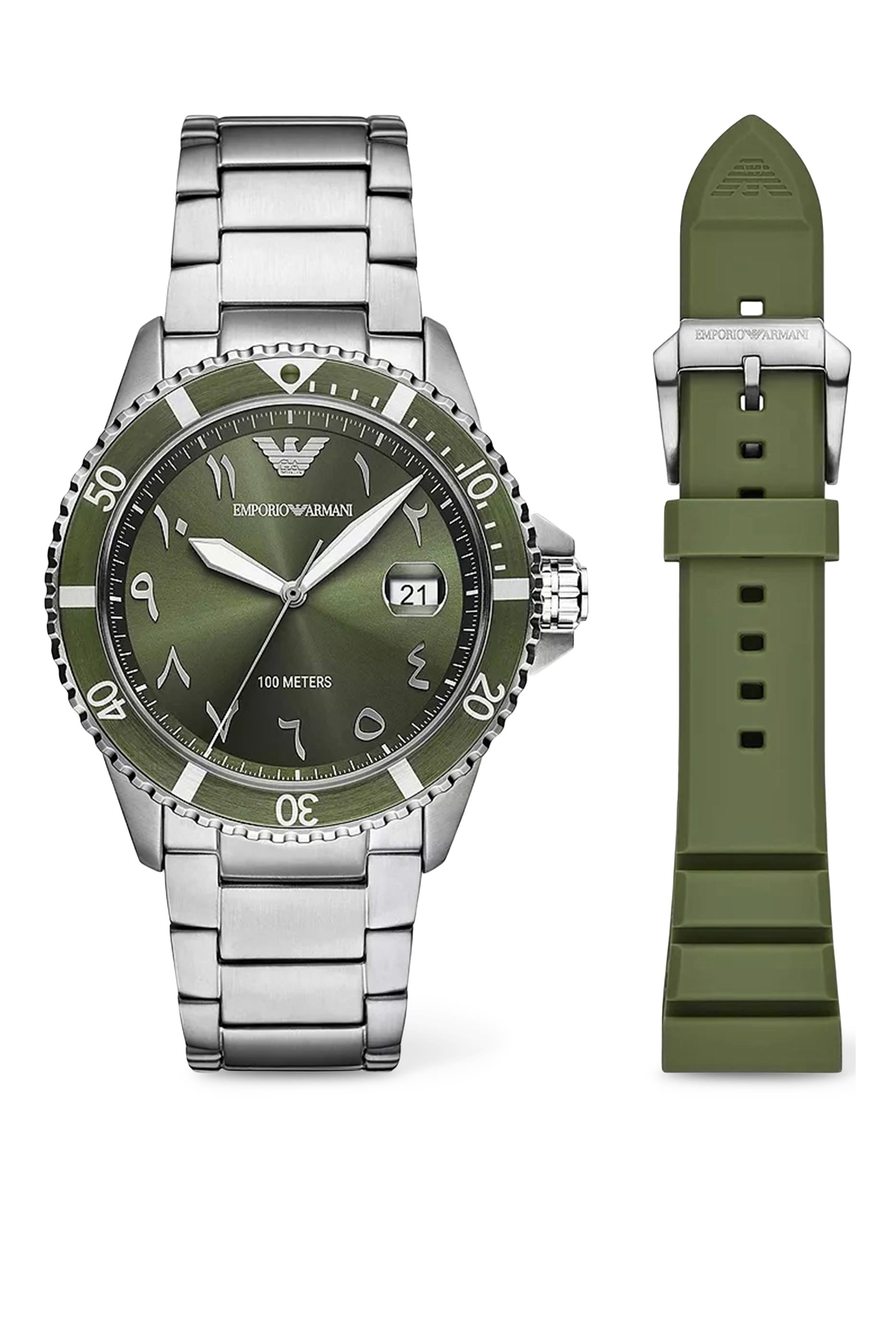 ساعة وورلد إكسبلورر بحركة تاريخ ثلاثية العقارب، ستانلس ستيل