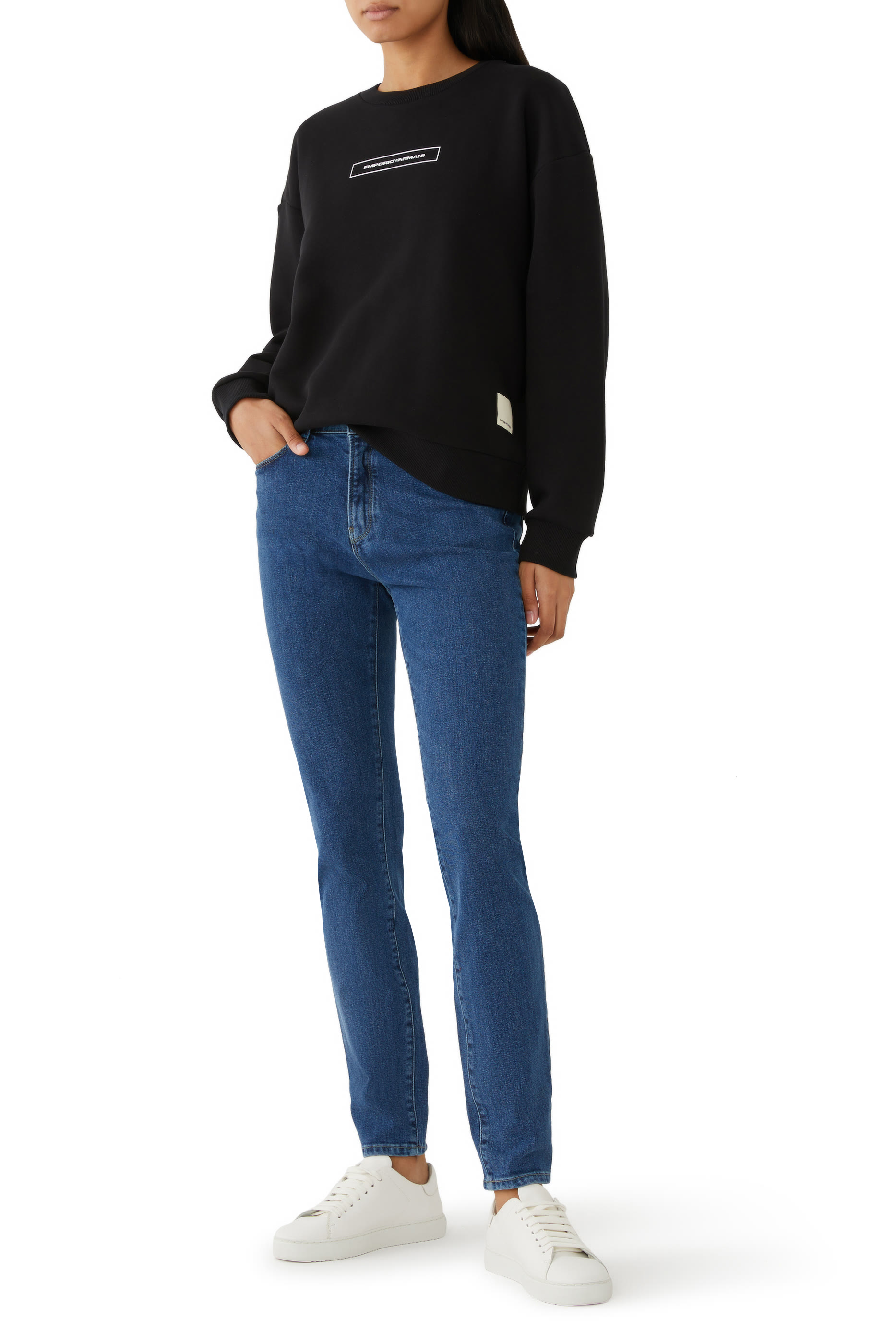 بنطال بقصة ضيقة دنيم مطاطي