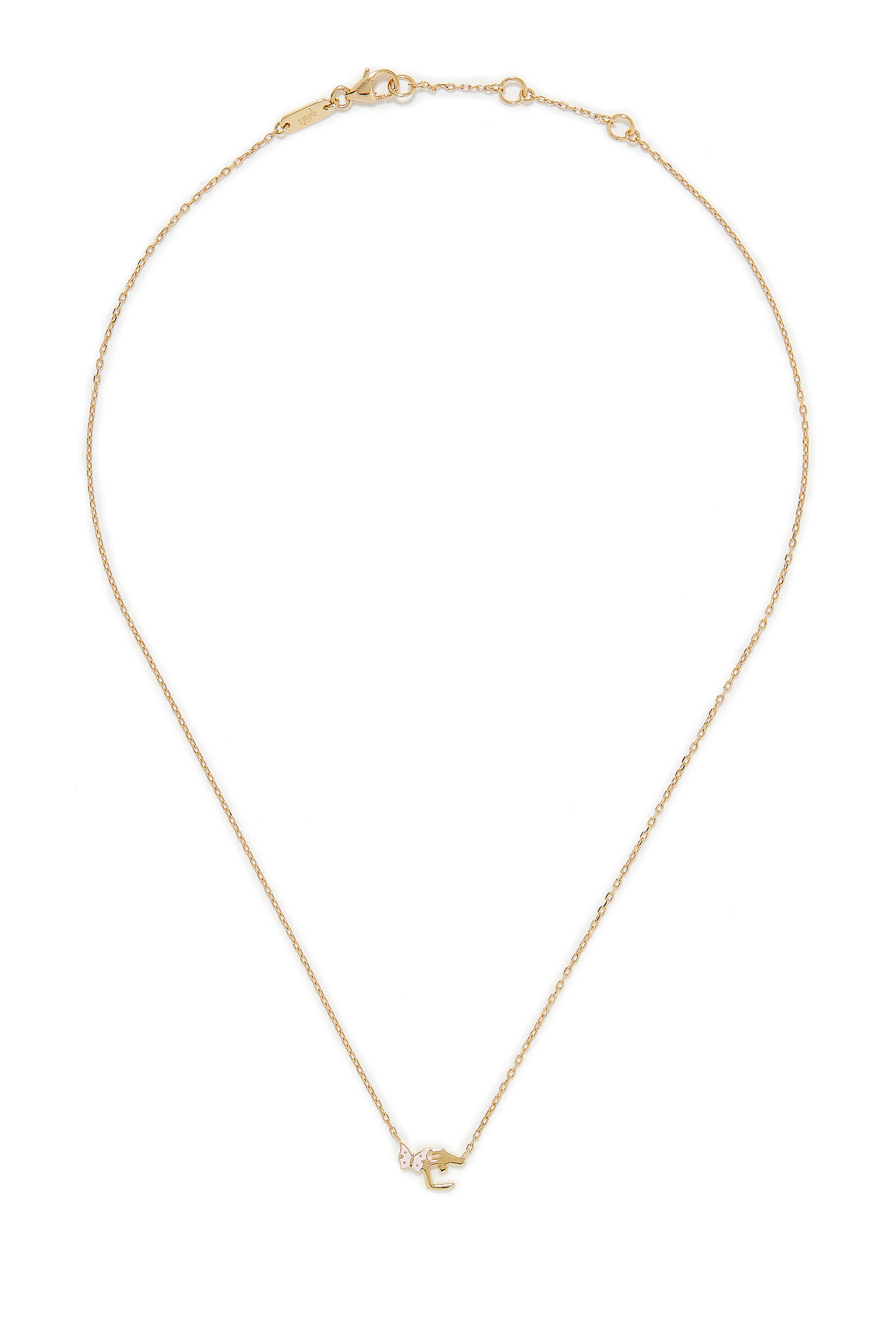 قلادة بدلاية بتصميم فراشة للأطفال، مينا وذهب أصفر عيار 18