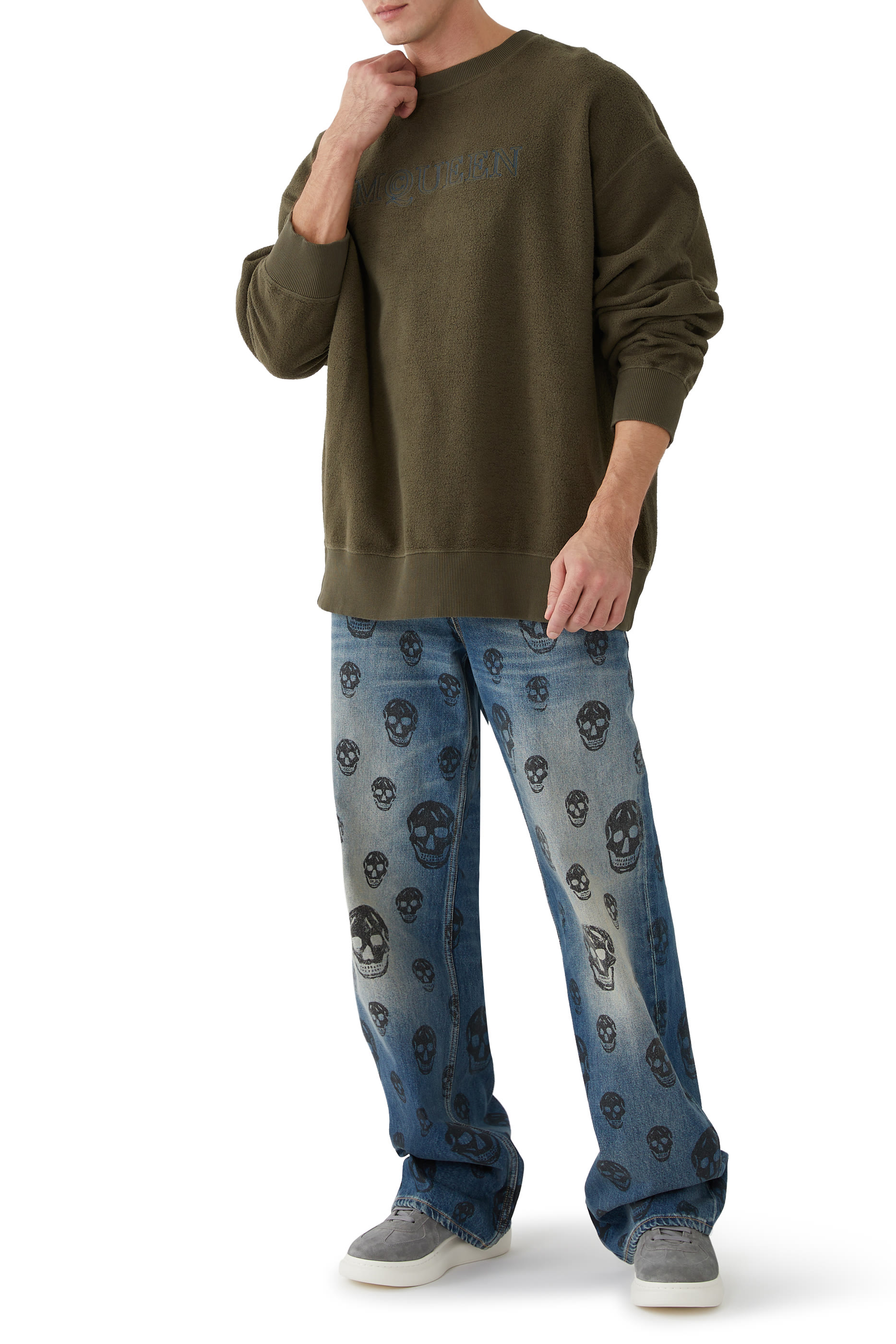 بنطال فضفاض بخصر مرتفع