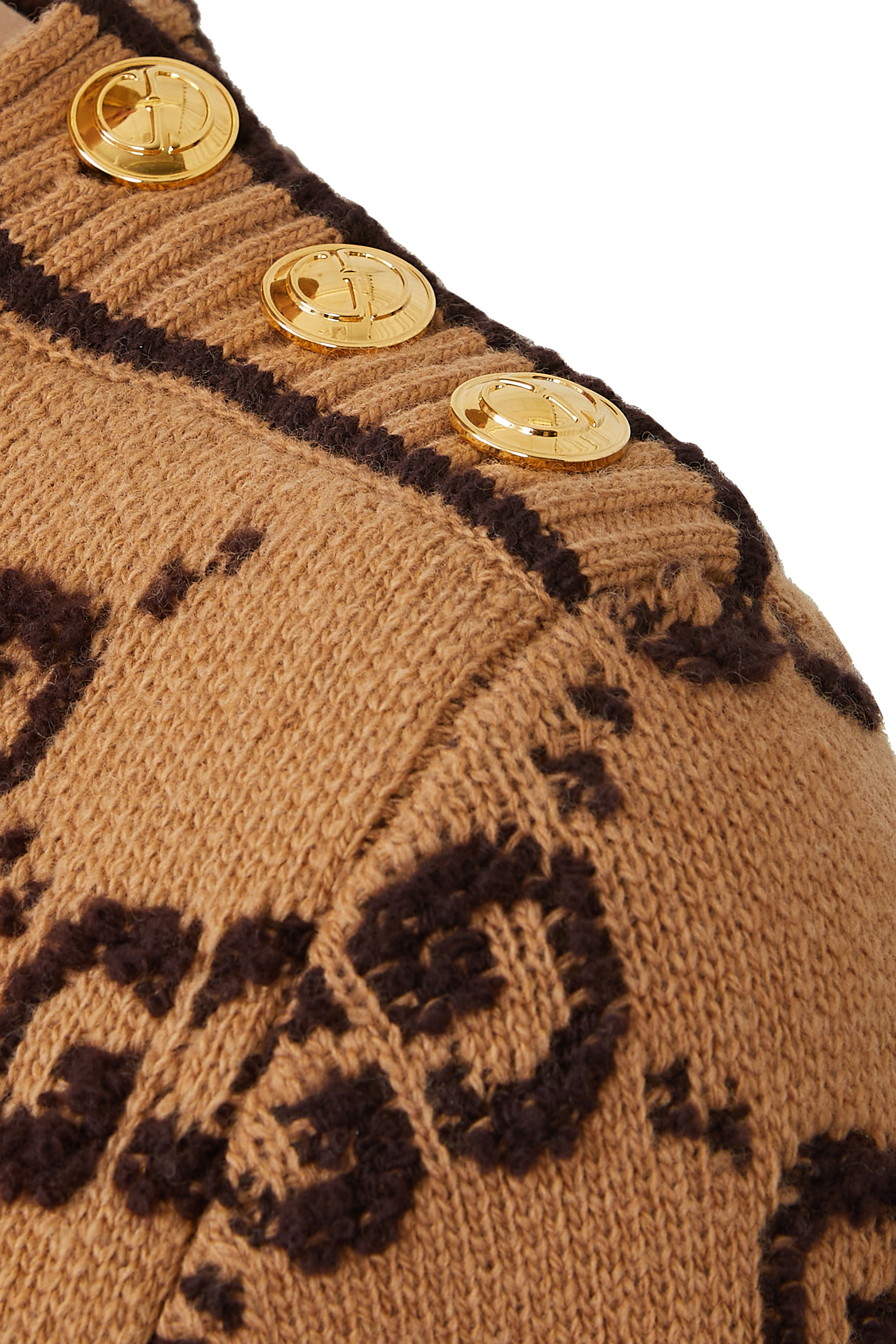 فستان نسيج جاكار بوكليه بحرفي شعار الماركة