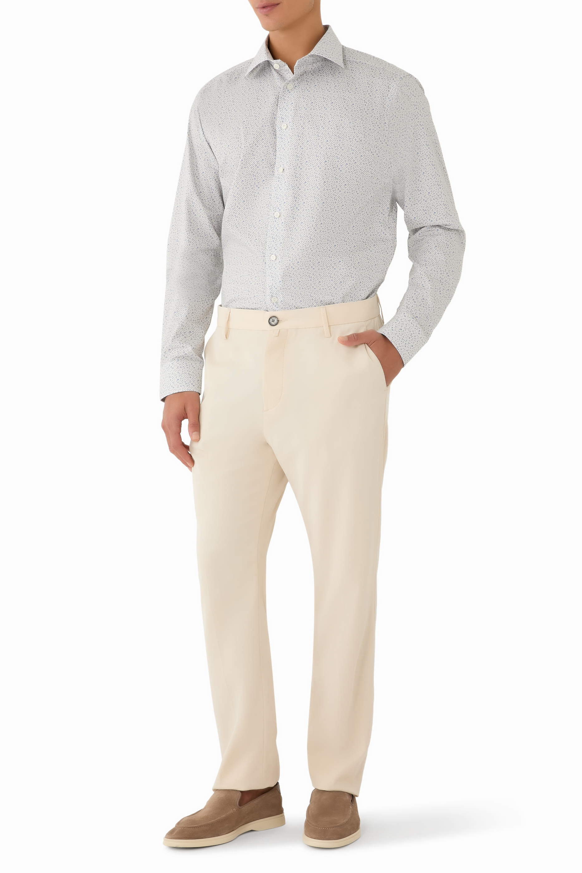 قميص بشعار الماركة بتصميم هندسي تويل