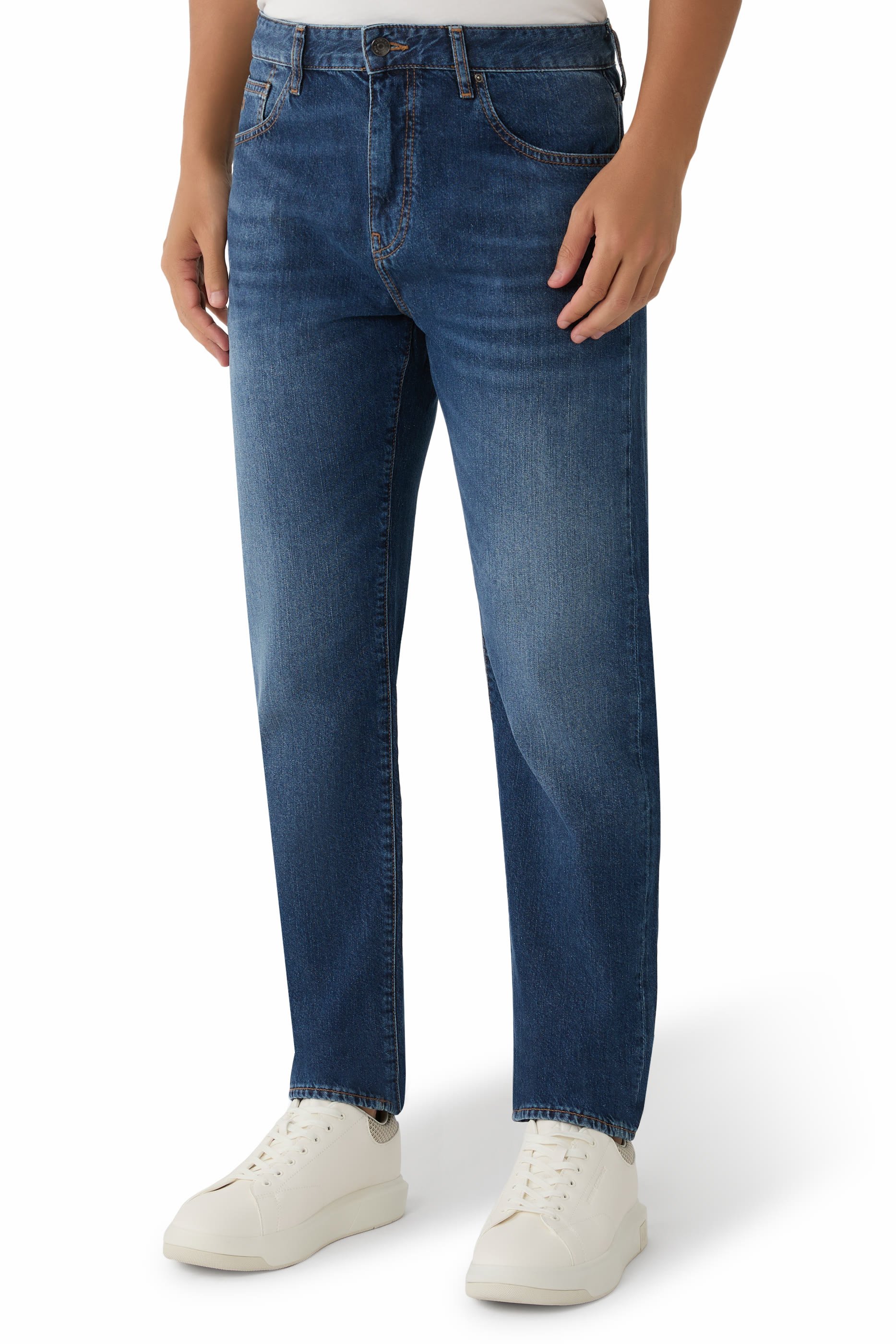 بنطال جينز وان بلوك اب بقصة ساق مستقيمة دينم