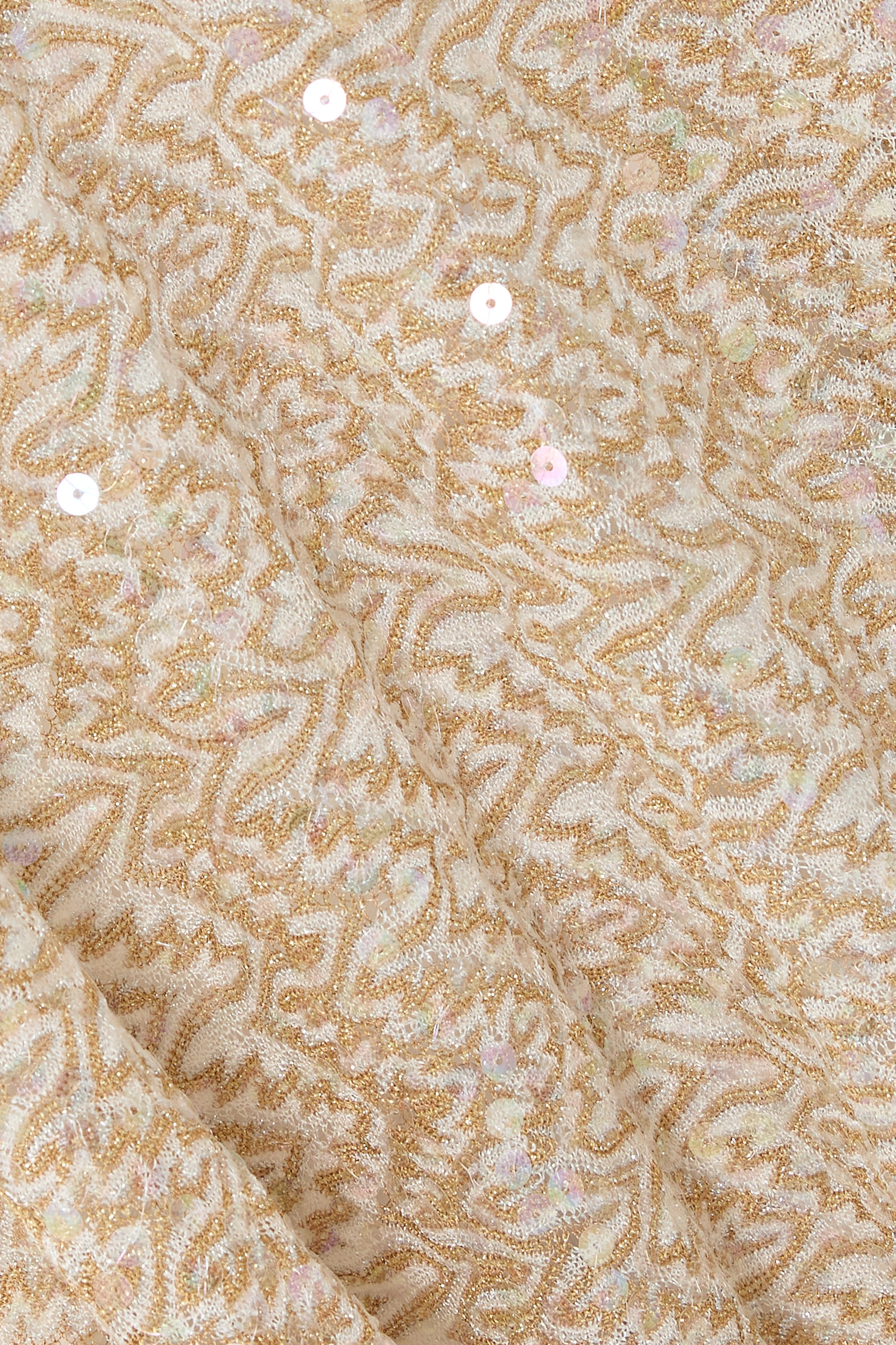 فستان بنمط قفطان قصير بترتر ونقشة خطوط متعرجة