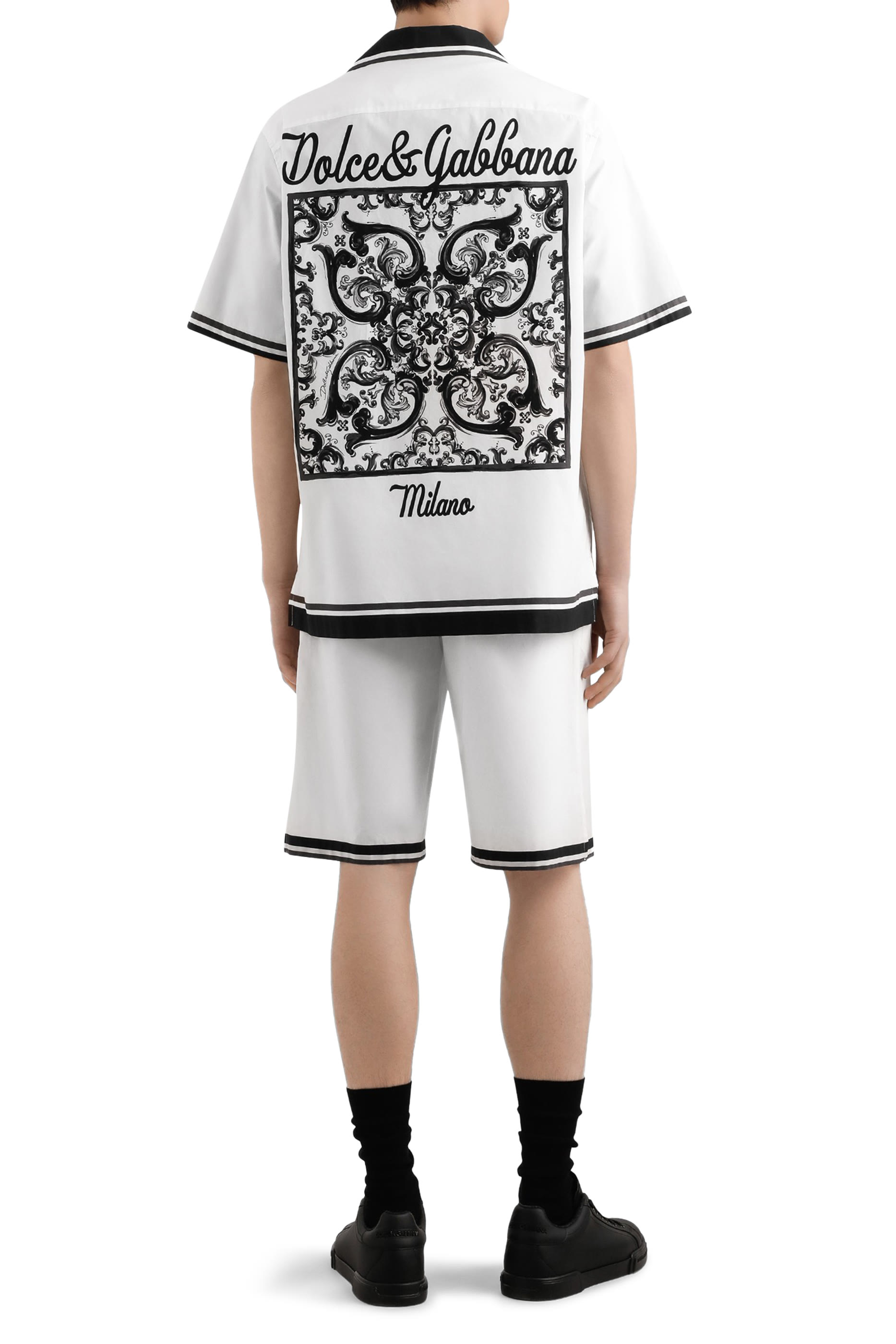 قميص هاواي بنقشة مايوليكا بوبلين