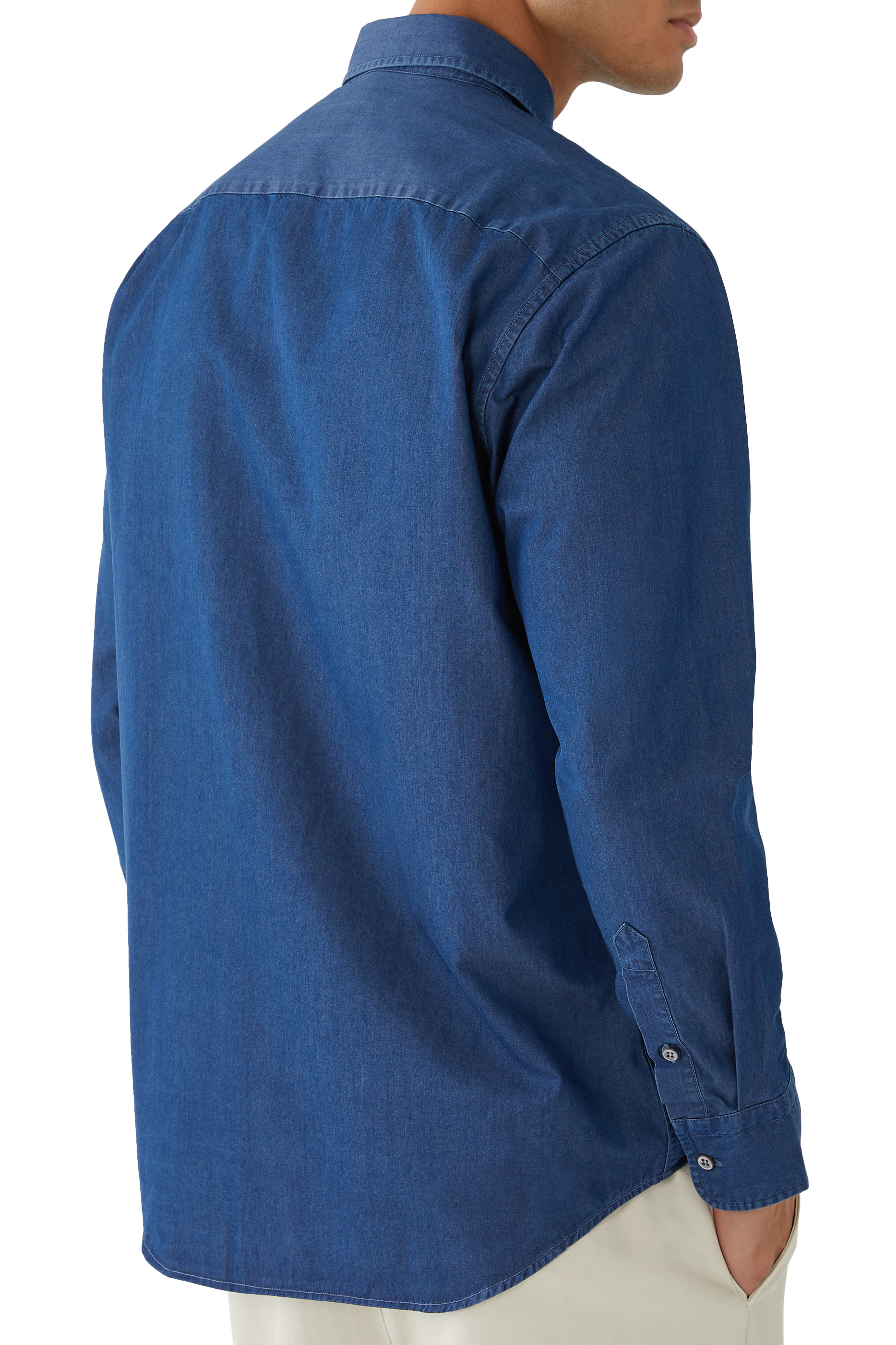 قميص بأزرار إغلاق قطن