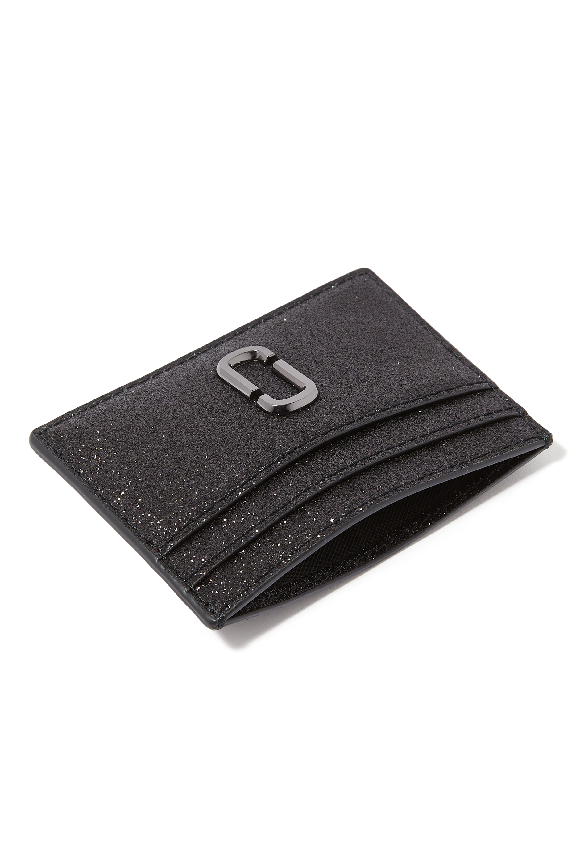 حافظة بطاقات مزينة بالغليتر بشعار الماركة