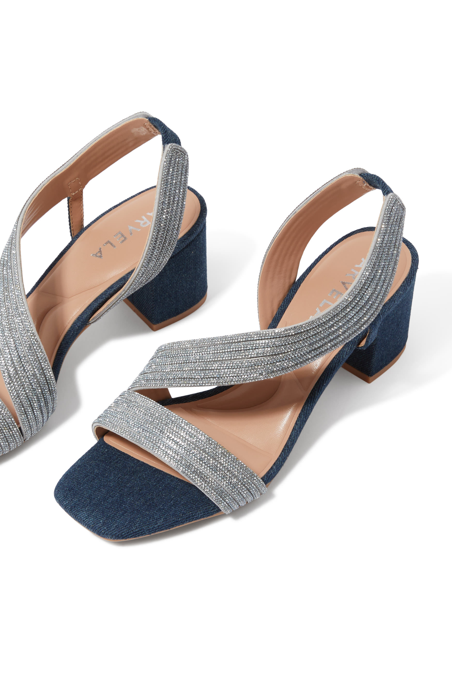 صندل كارفيلا غالا 60 بكعب سميك مزين بأحجار لرمضان