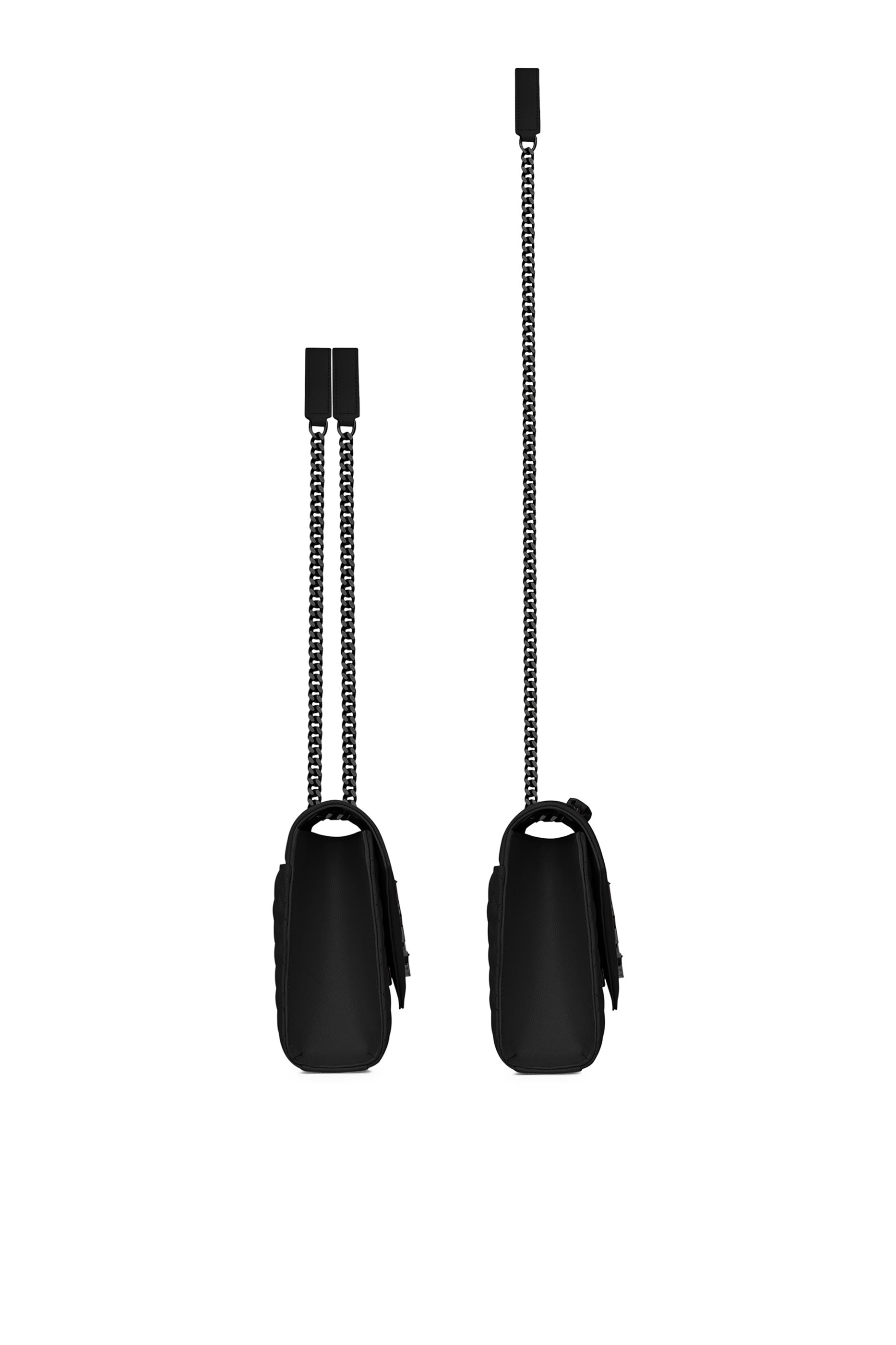 حقيبة متوسطة بتصميم ظرف جلد بارز الملمس بحياكة مبطنة