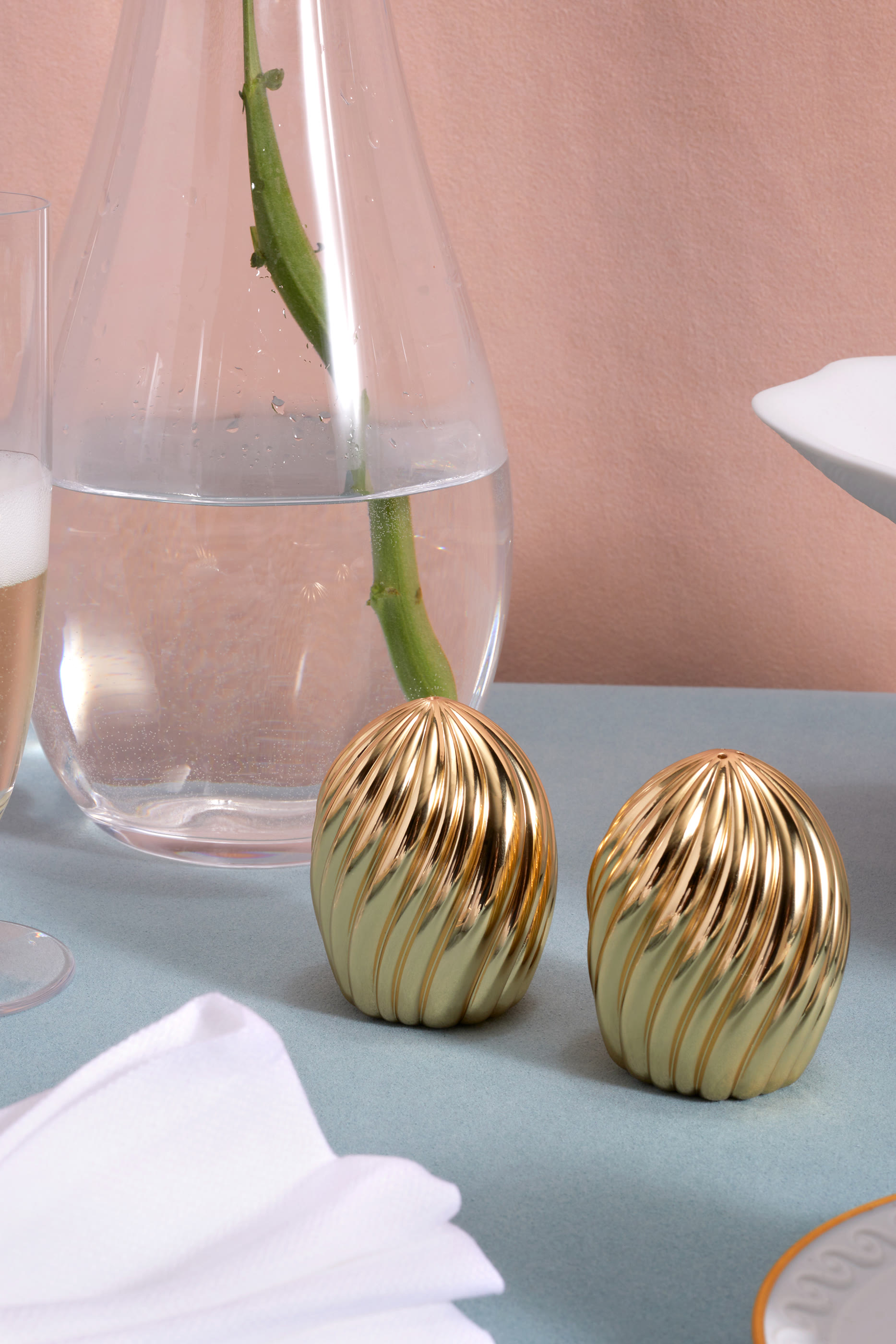 طقم مملحة ومبهرة بتصميم مموج، قطعتين