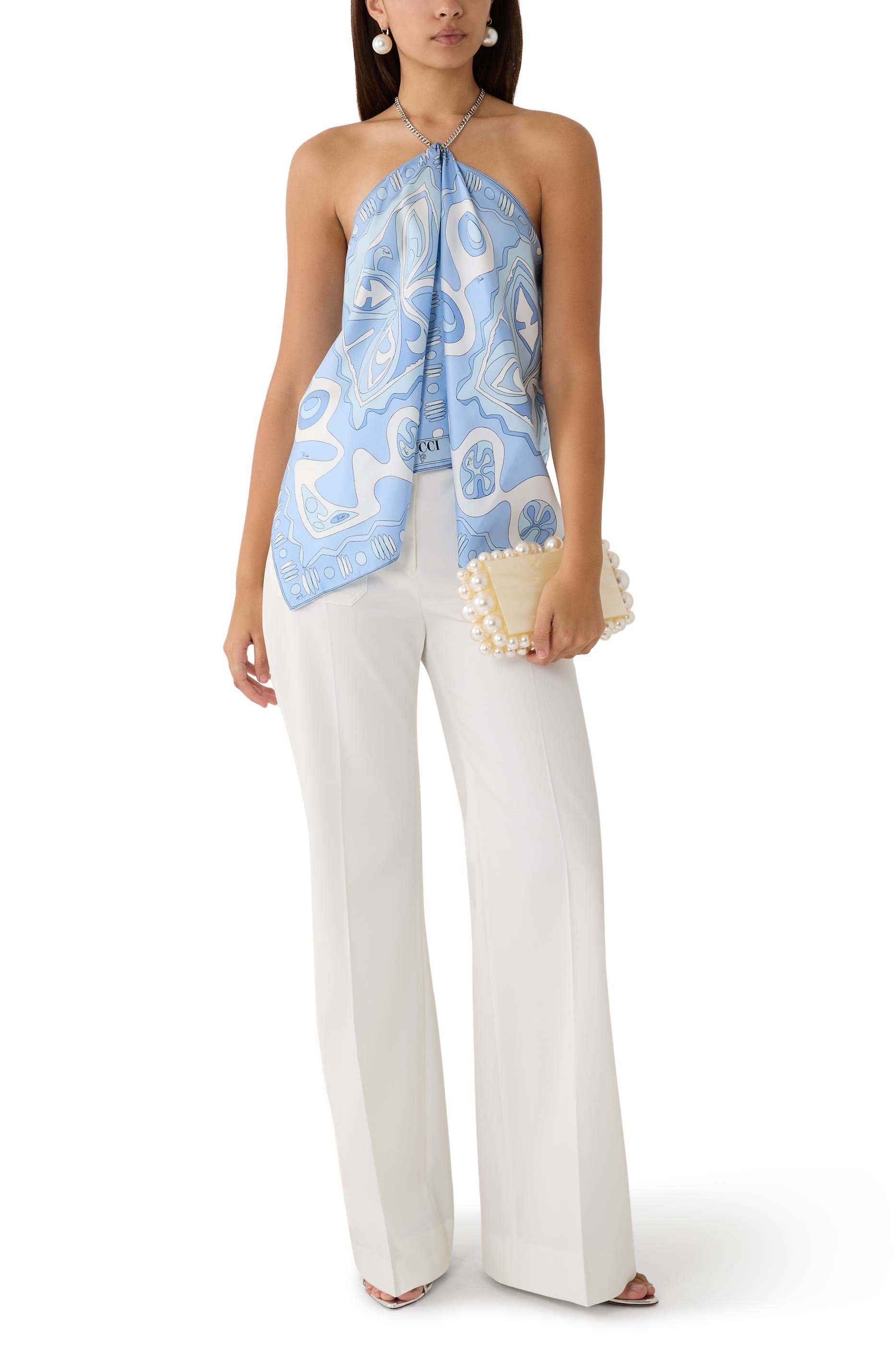 بلوزة أنجولي بسلسلة ونقشة