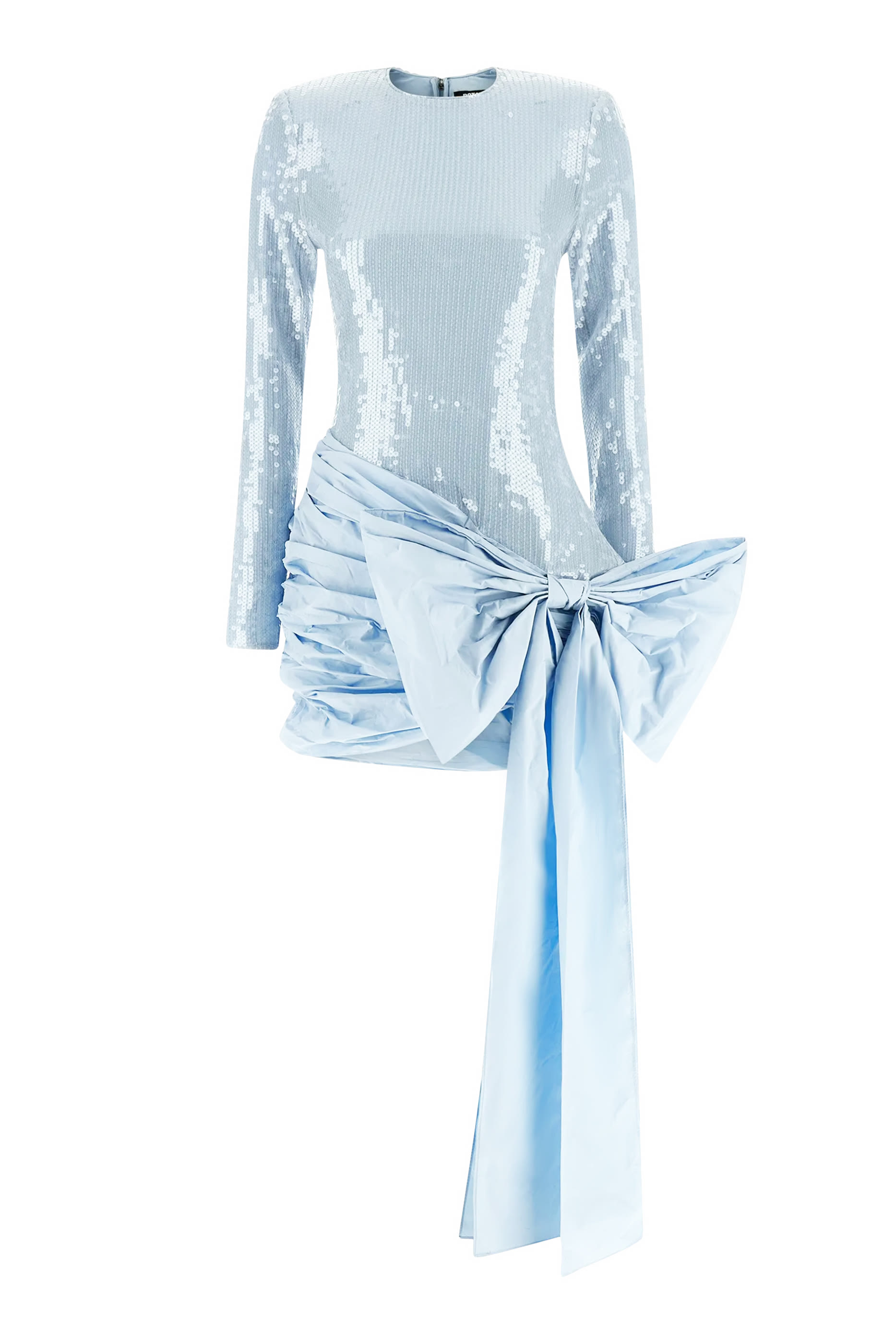 فستان قصير مزين بترتر مزين بفيونكة