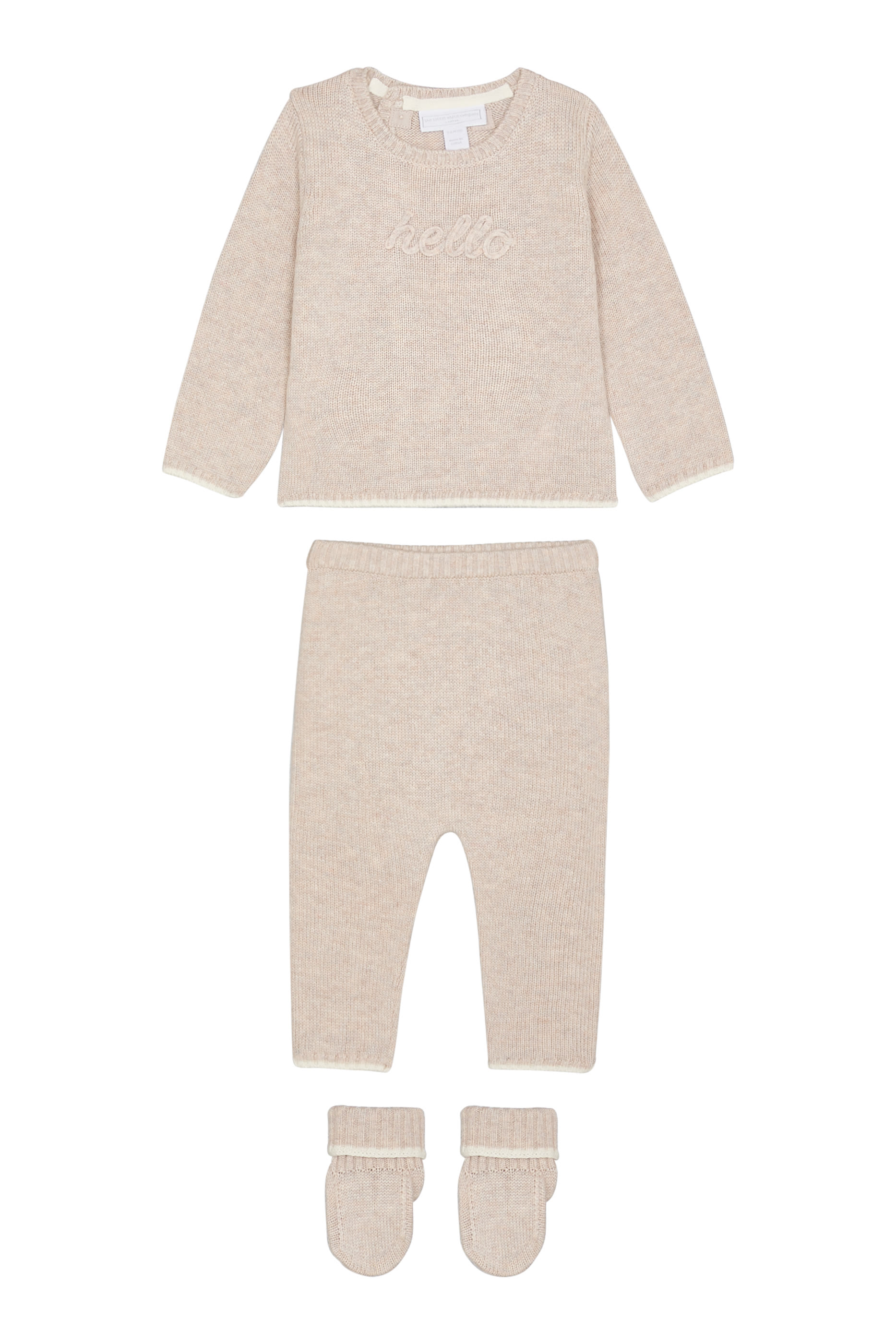 طقم هدية منسوج للمواليد الجدد، 3 قطع