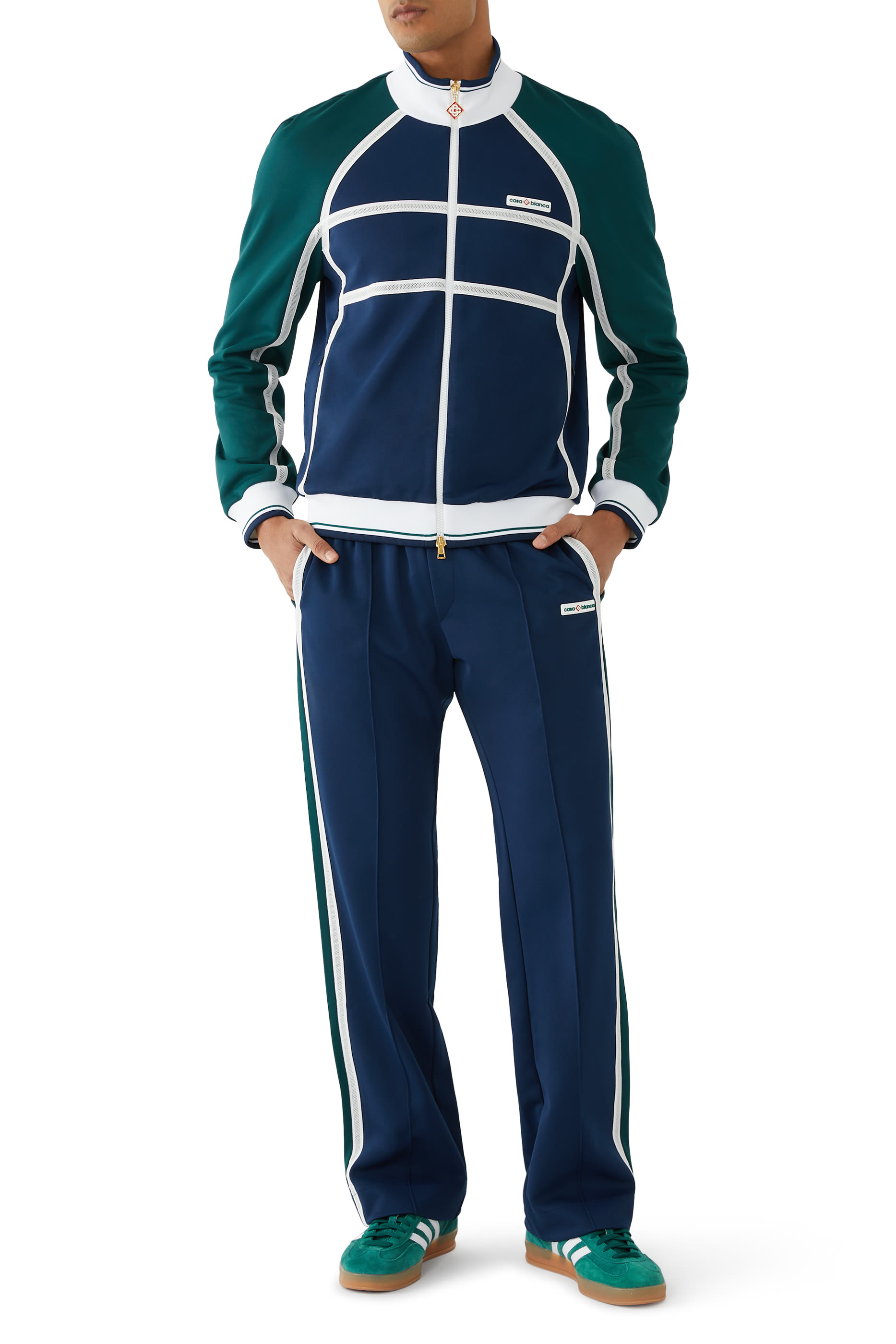 جاكيت رياضي بأشرطة قماش شبكي