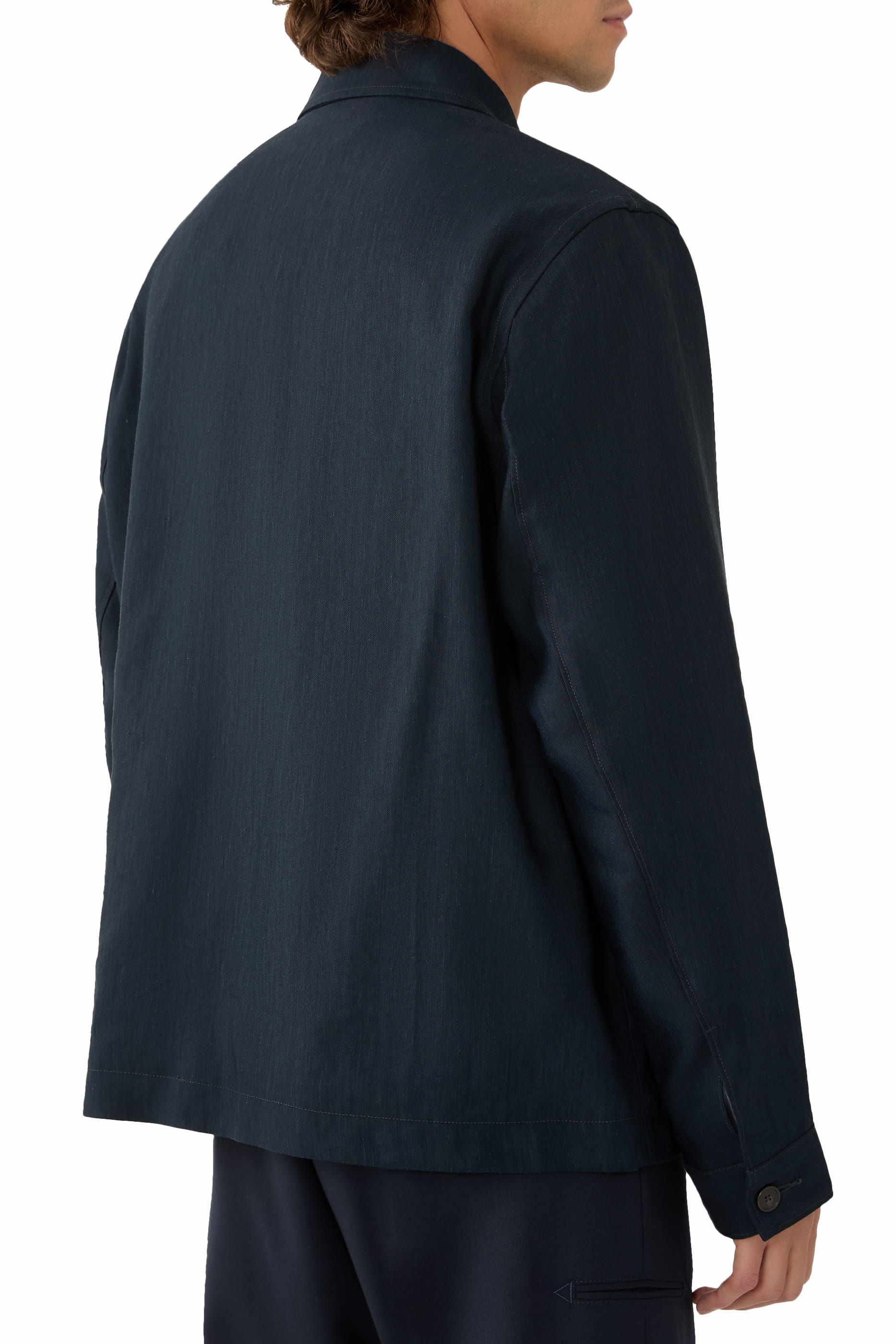 جاكيت كتان مضغوط