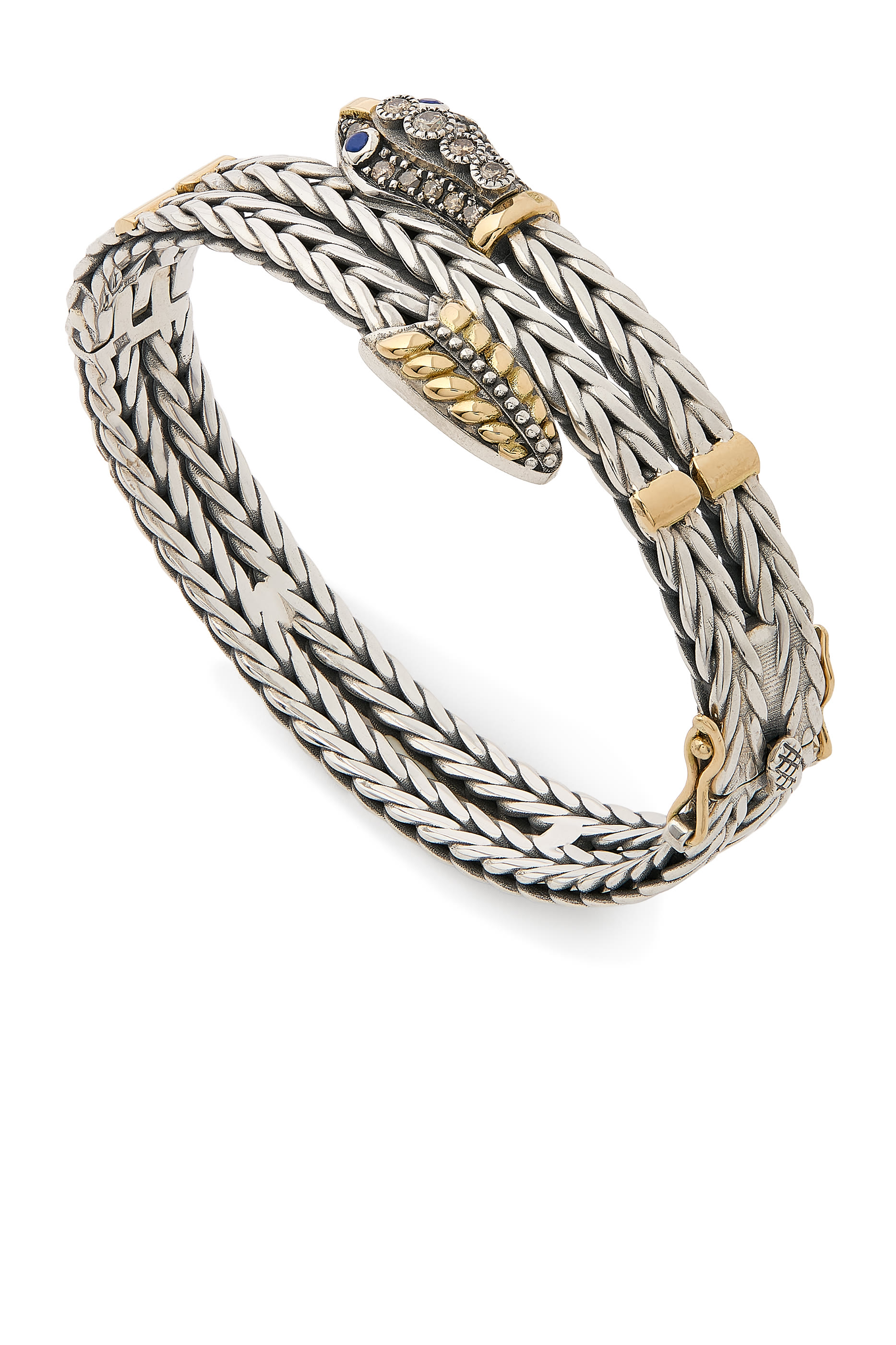 سوار بتصميم ثعبان روماني مرصع بأحجار لازورد، ذهب أصفر عيار 18 قيراط مع فضة إسترلينية