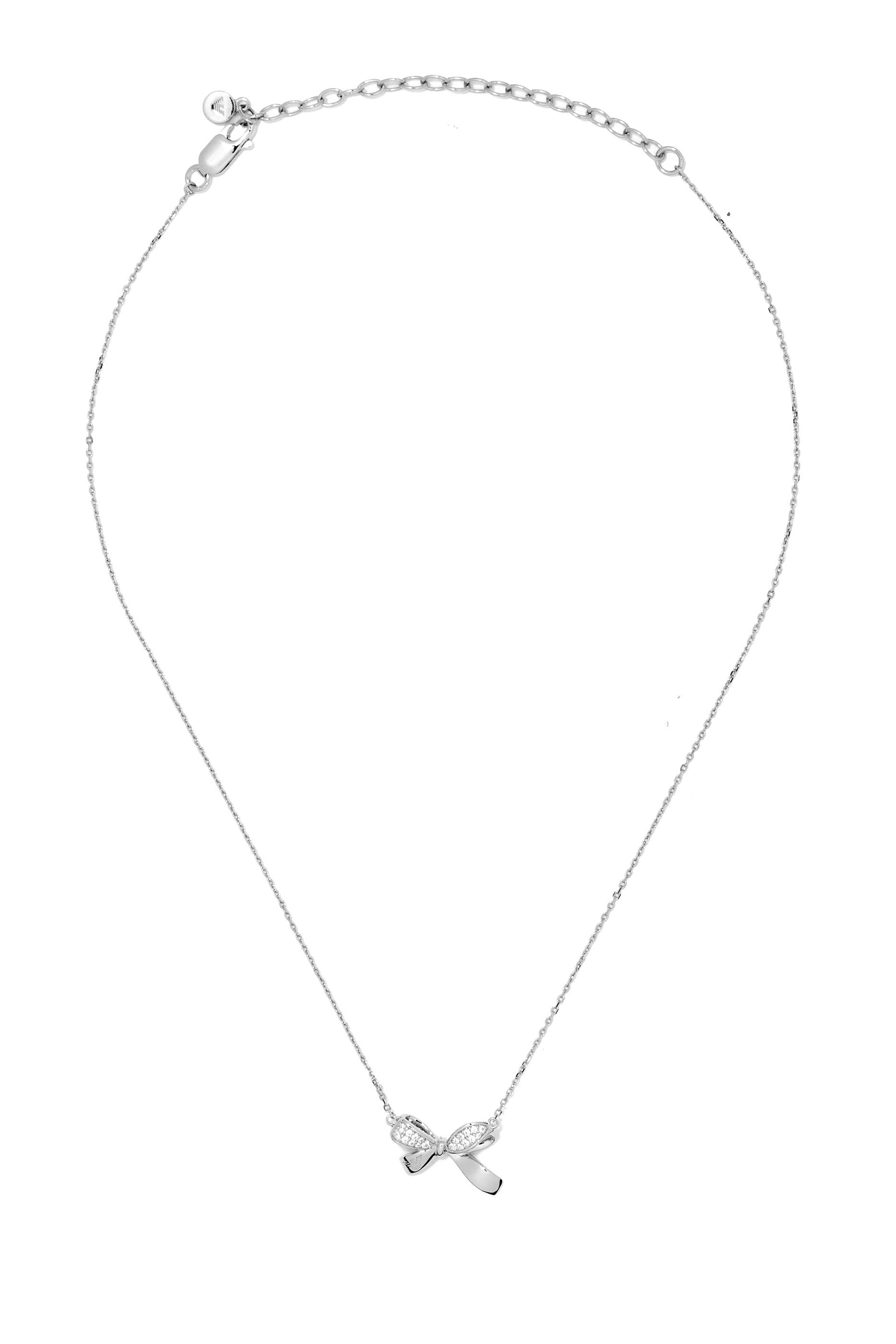 قلادة سنتيمنتال بدلاية بتصميم ربطة فيونكة، فضة إسترلينية