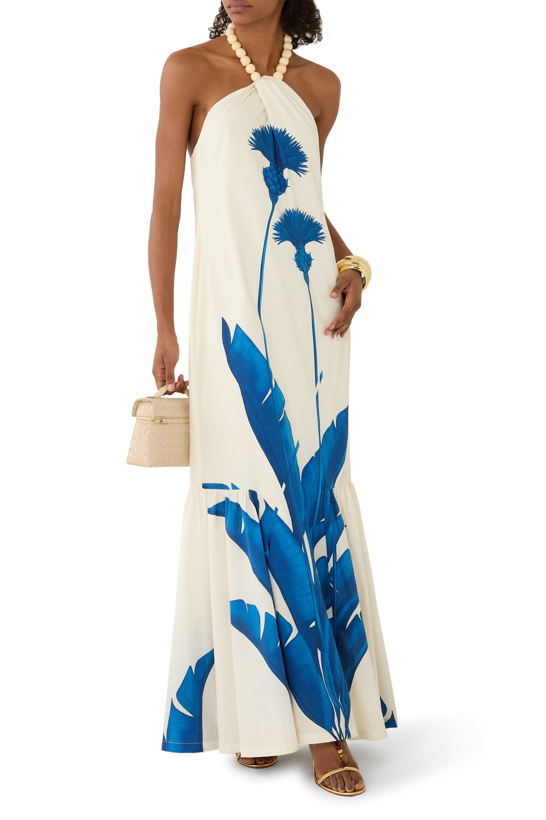 فستان كوستيرا طويل برباط ونقشة زهور