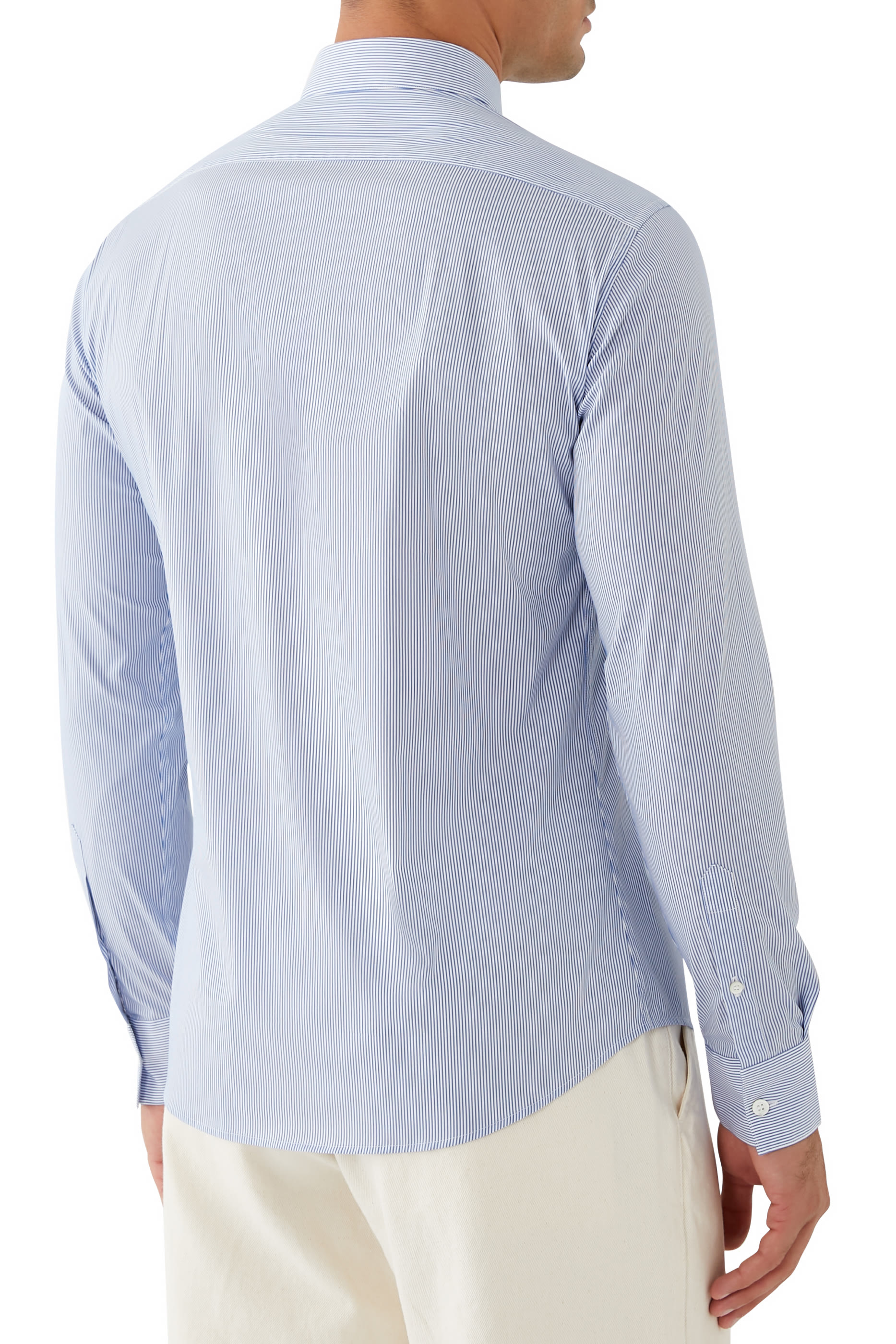 قميص مخطط بأكمام طويلة