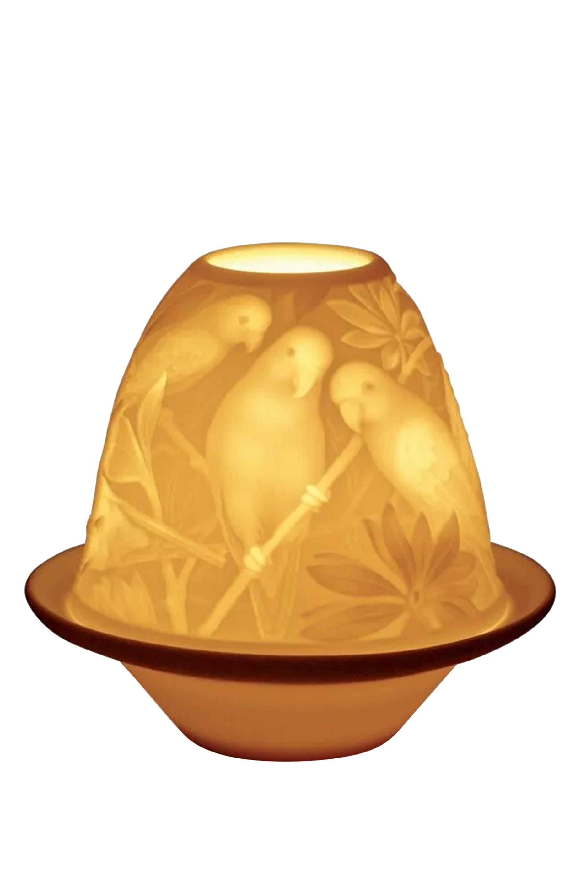 مصباح بنقشة ببغاء بحامل