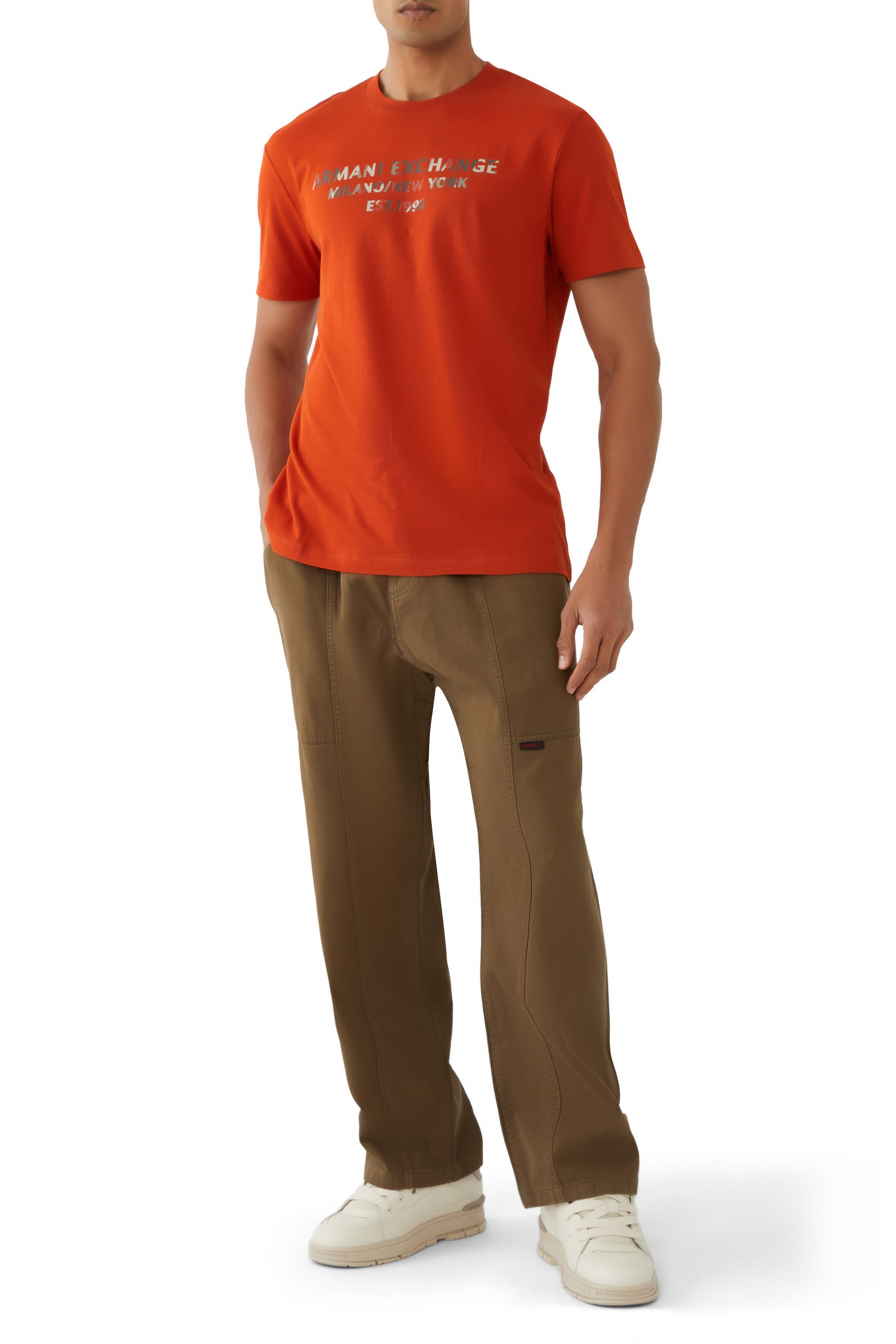 تيشيرت ايه اس في بشعار الماركة بتصميم مموه قطن