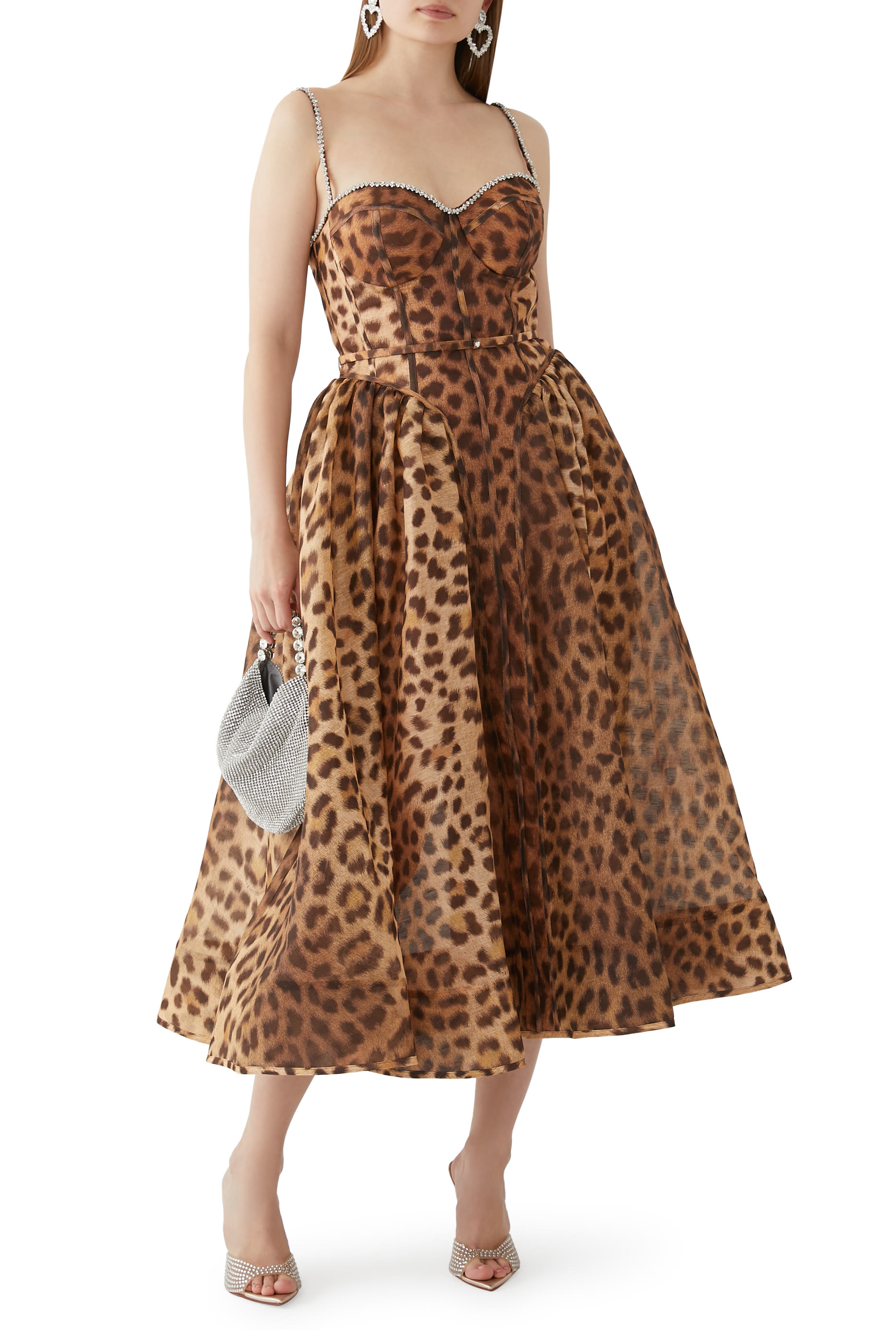 فستان كراش متوسط الطول مقسم بألوان