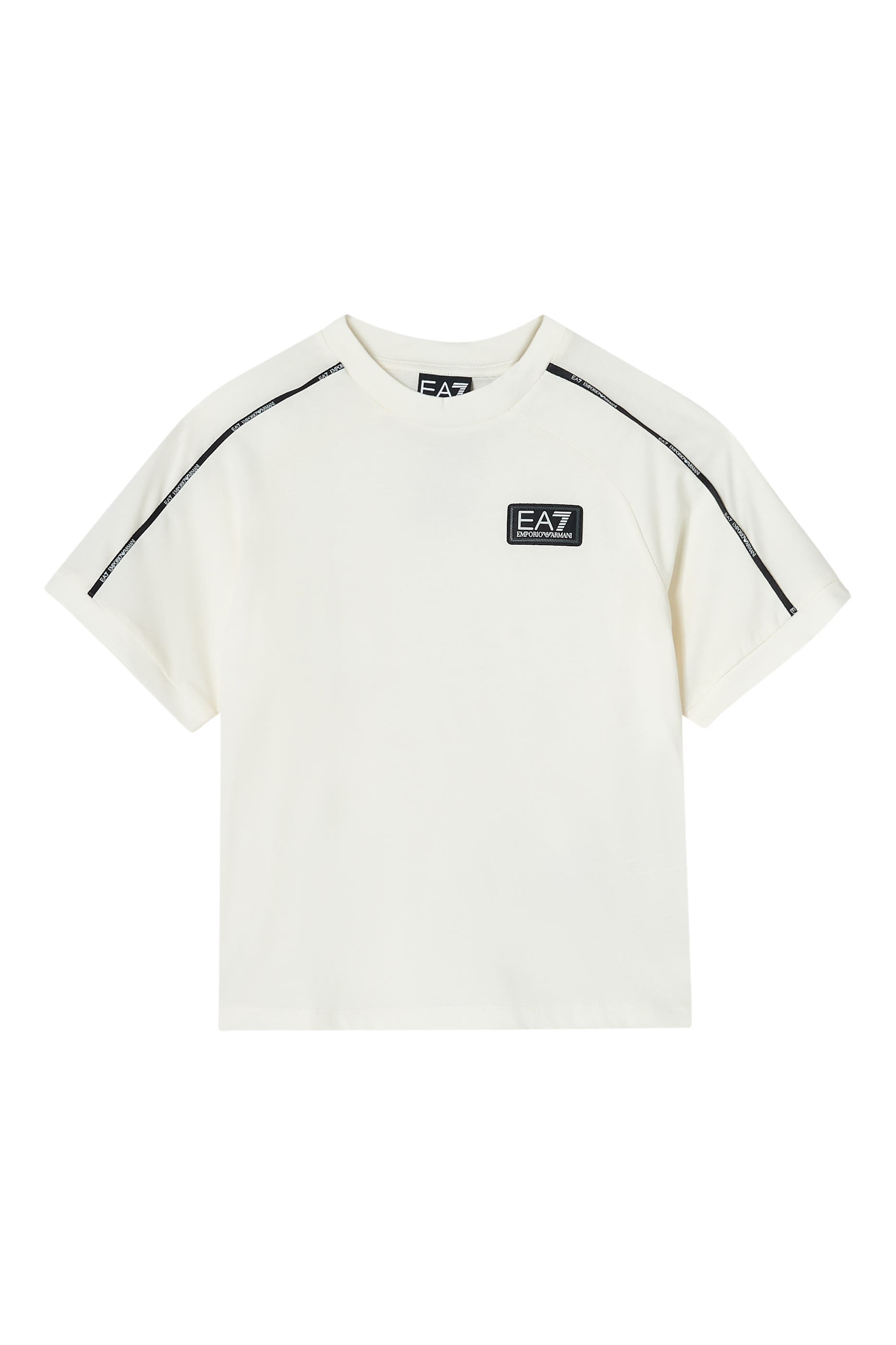 تيشيرت بشريط شعار الماركة للأطفال