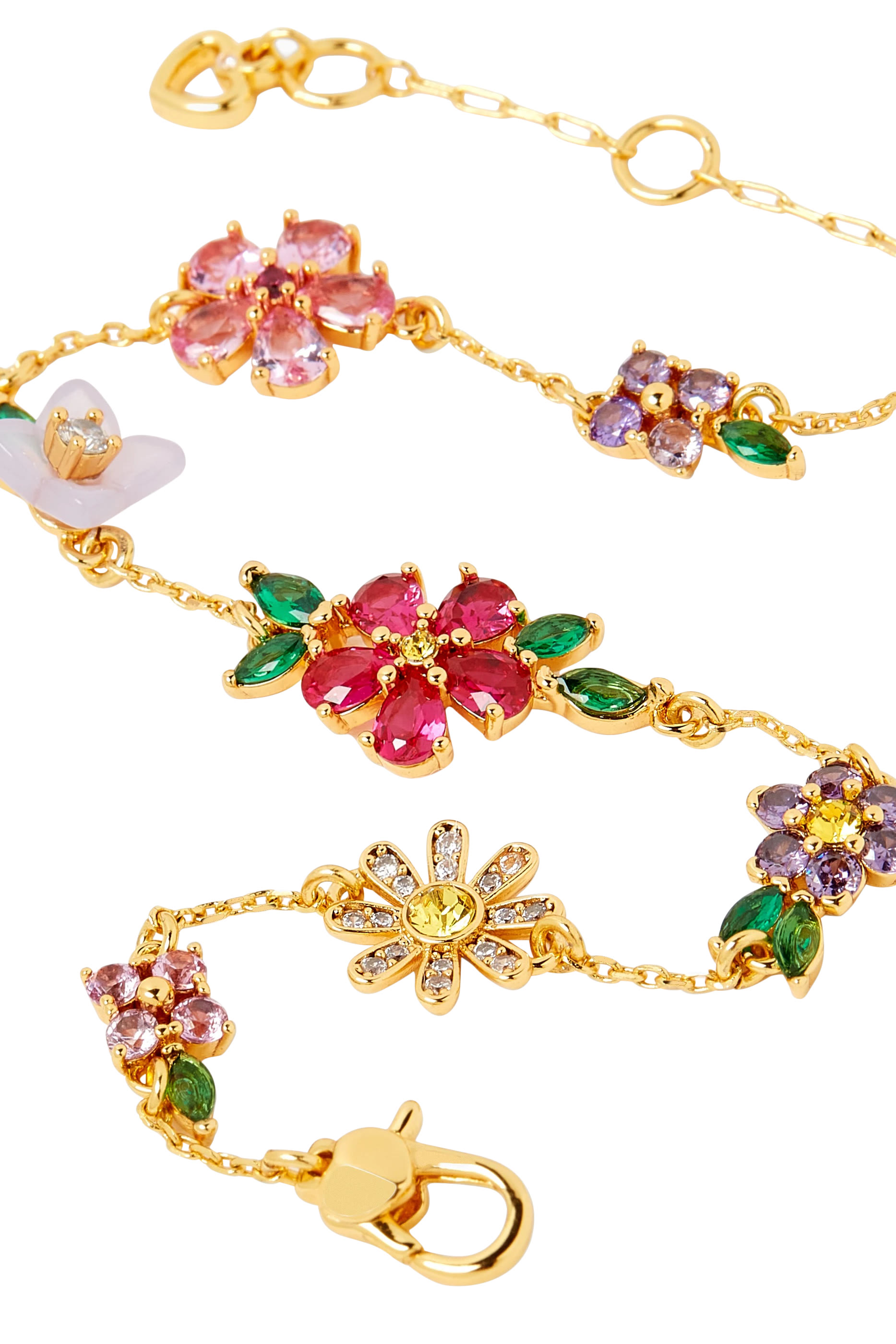 سوار برستنج بلومز مرصع بأحجار زركونيا مكعبة أحجار زجاجية راتنج ونحاس