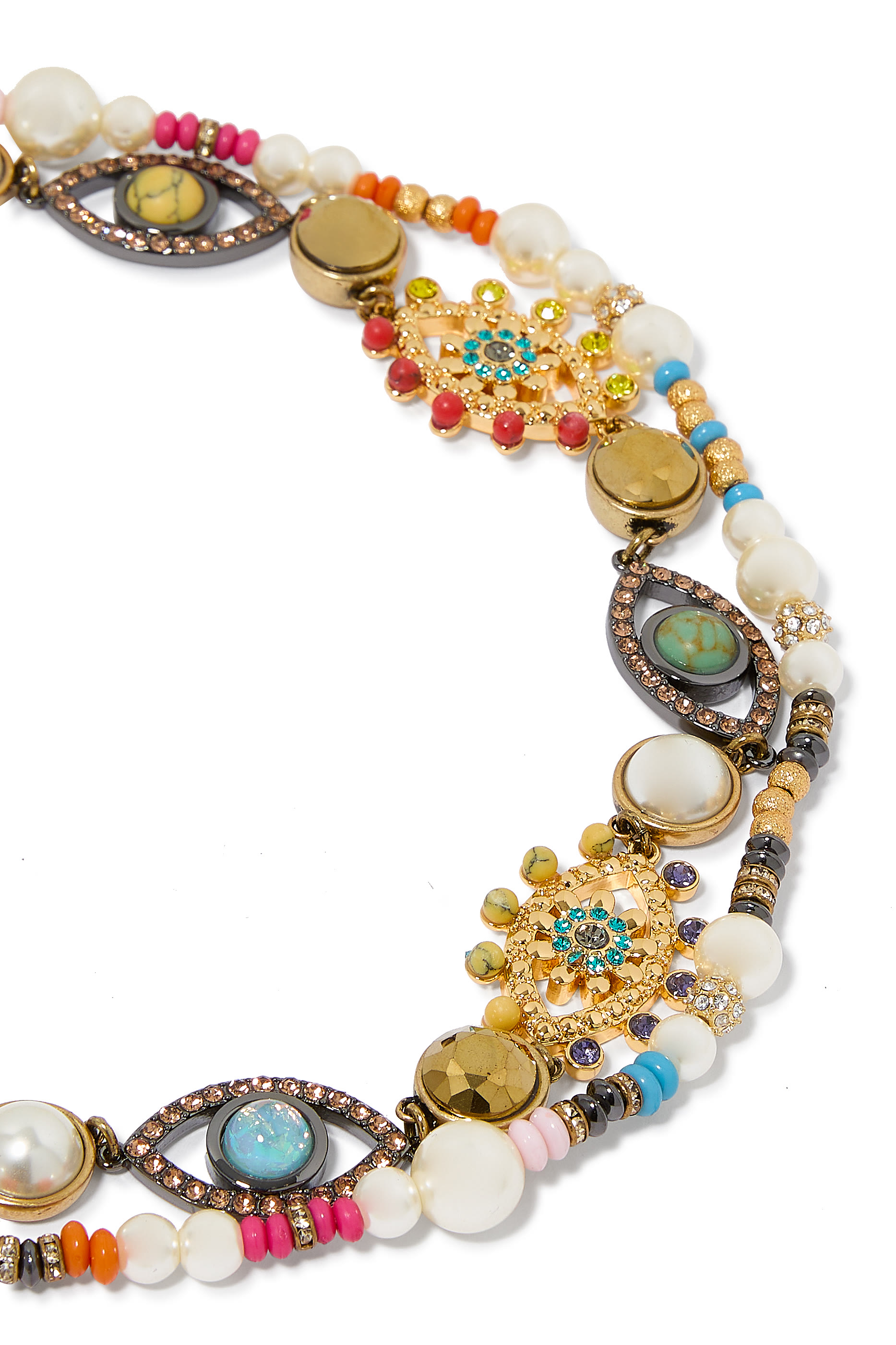 قلادة بطبقتين وحلي بتصميم عين حسود