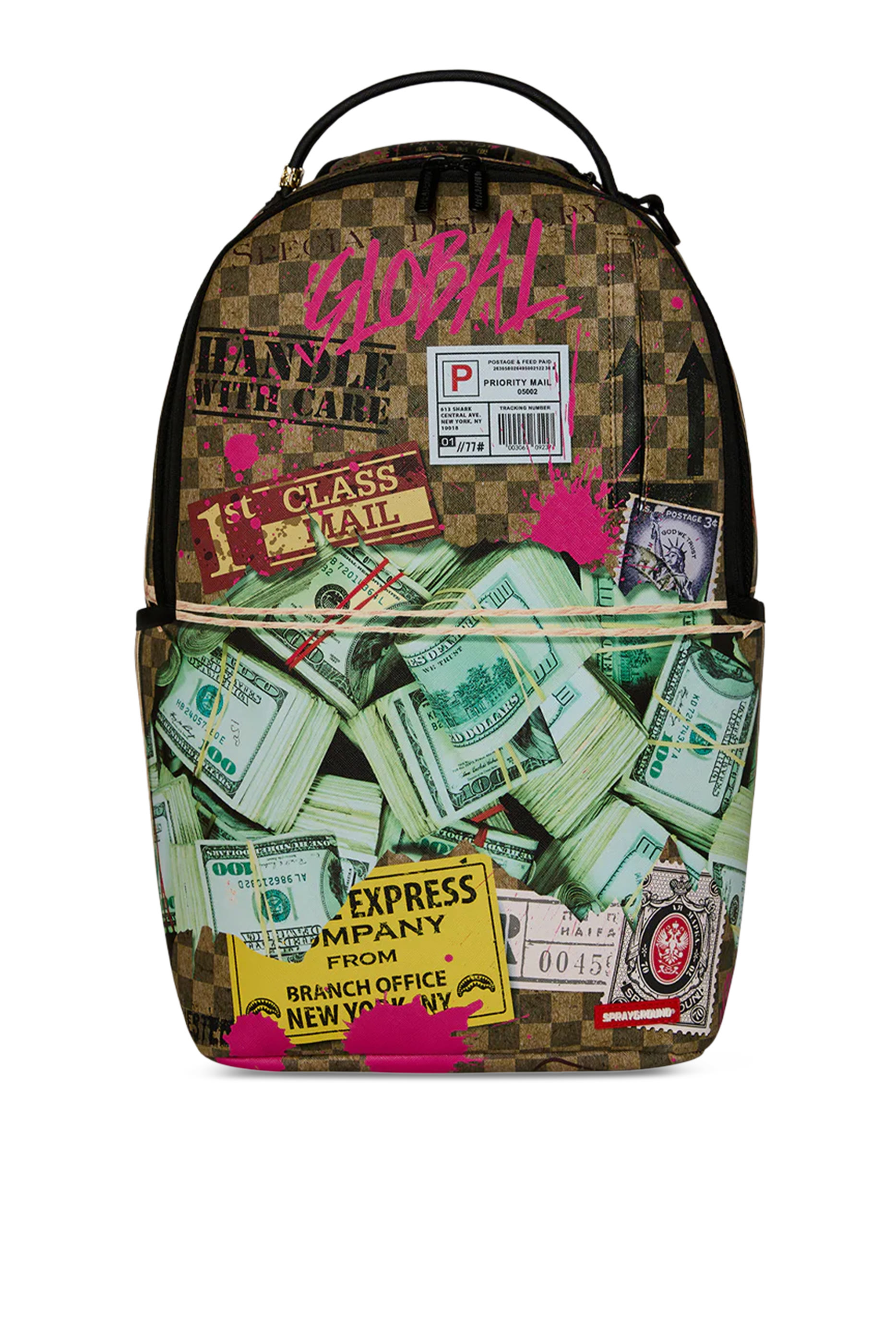 حقيبة ظهر مزينة بنقشة عبوة ممزقة للأطفال