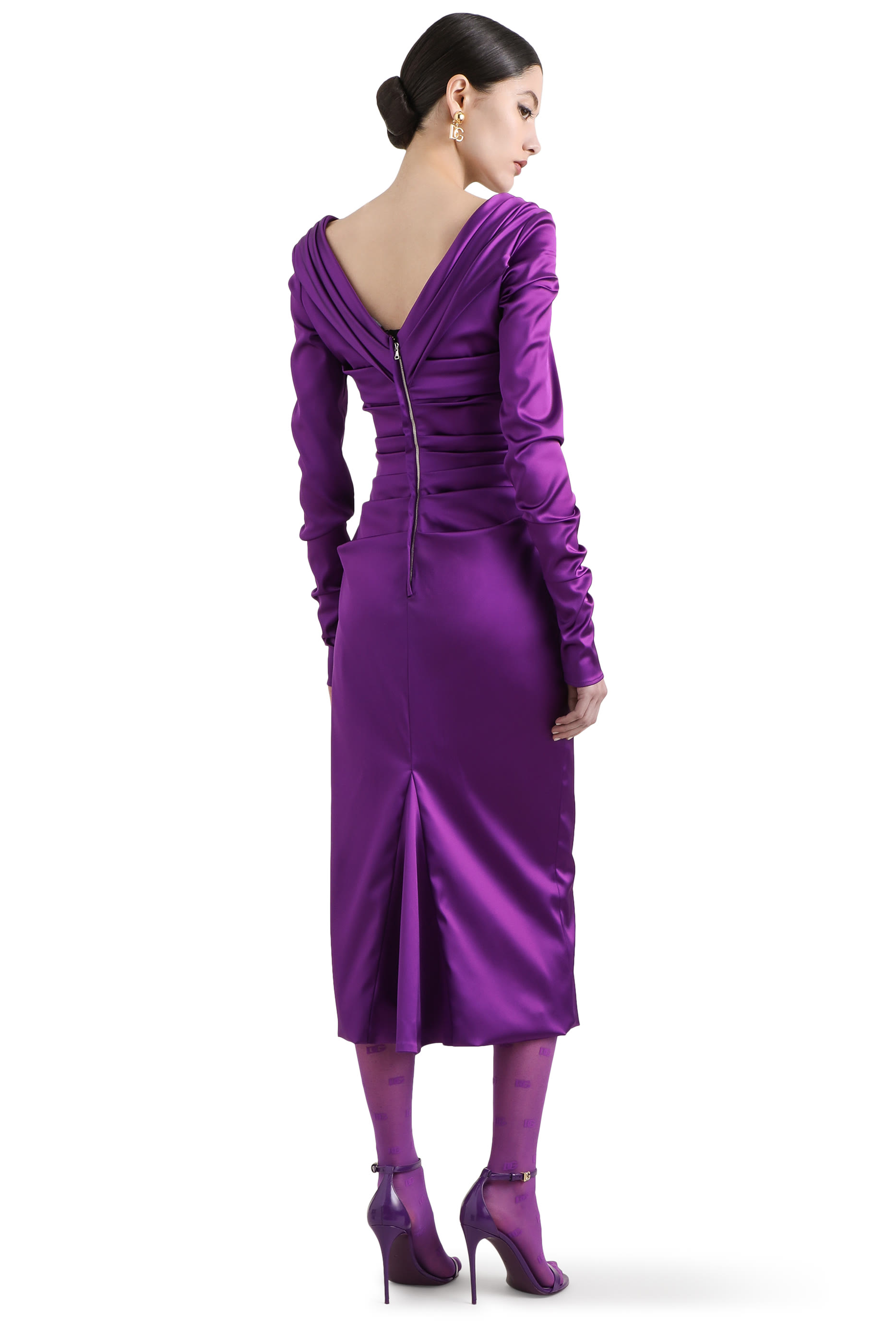 فستان ساتان مطاطي