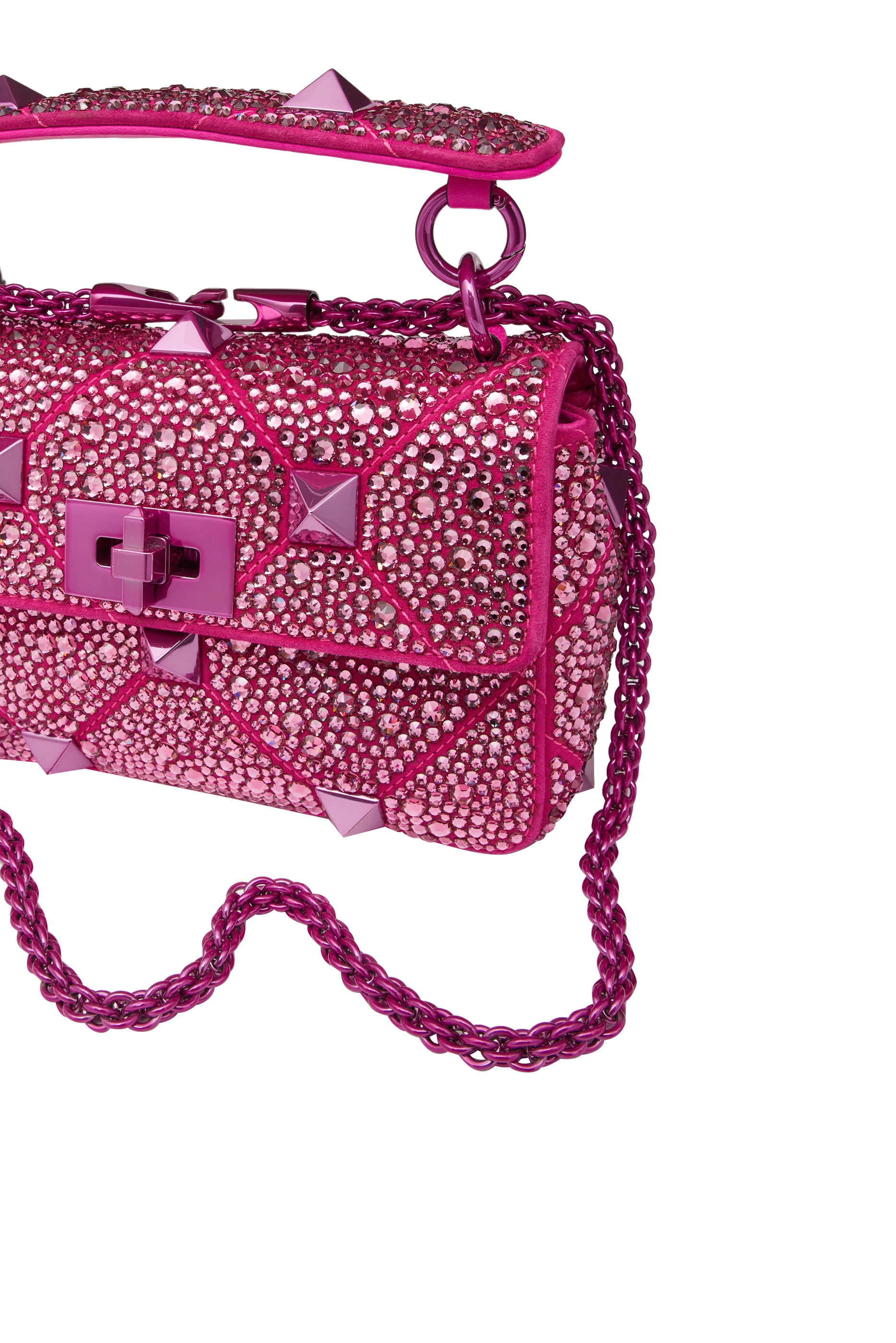 حقيبة كتف فالنتينو جارافاني بكريستالات وحلي رومان صغيرة