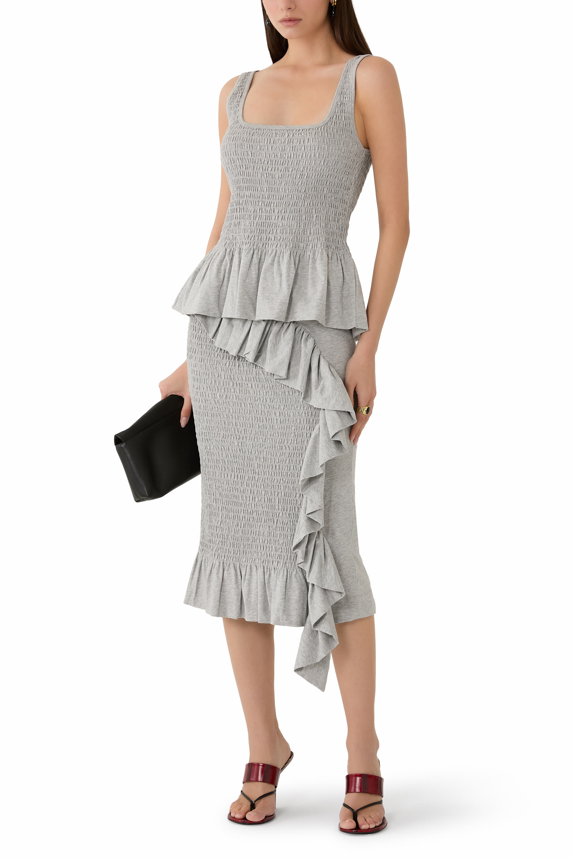 تنورة متوسطة الطول بكشكش